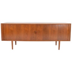 Danish Teak Tambour Door Sideboard or Credenza