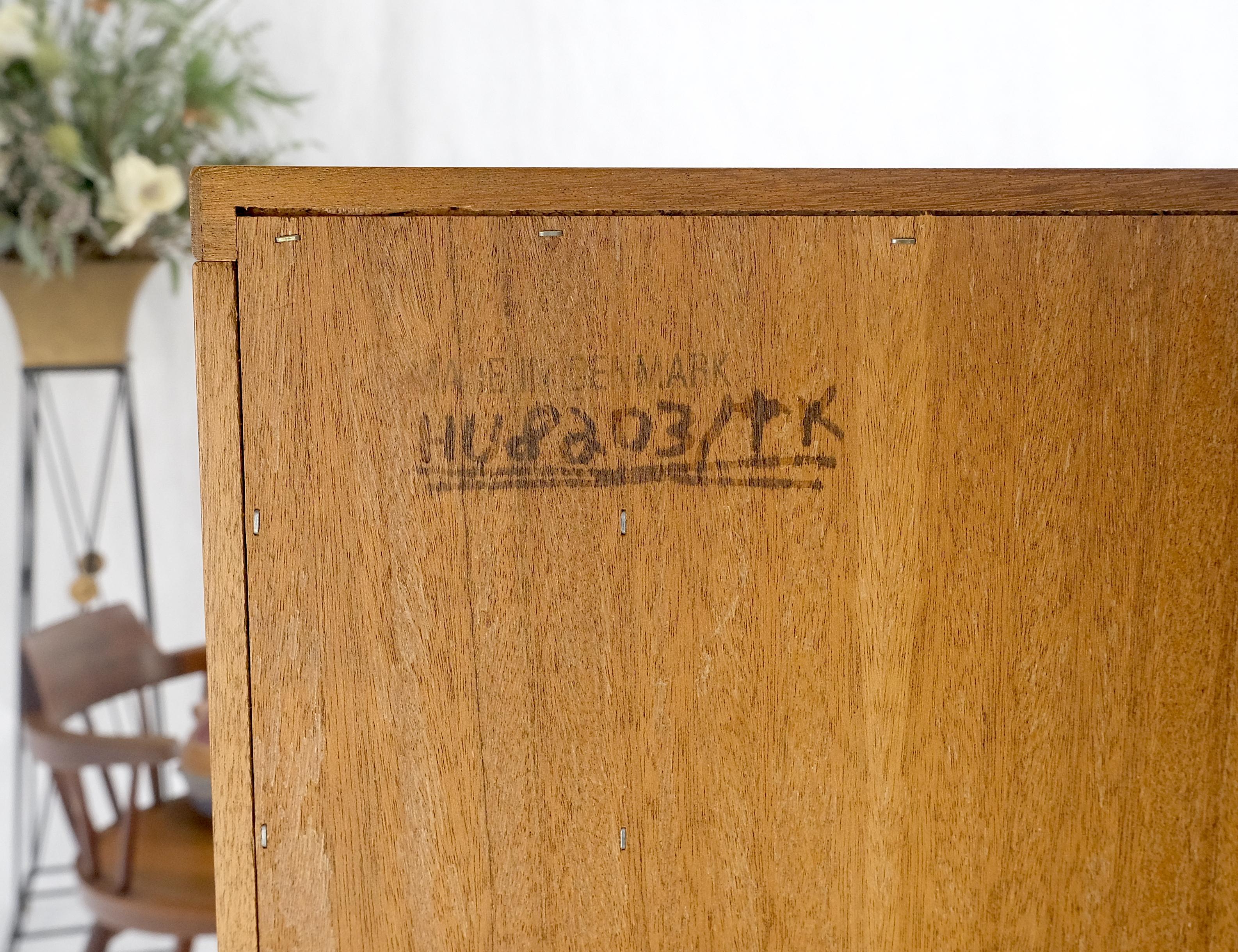 Danish Teak Tambour Doors 9 Drawers Dresser High Boy Chest Credenza Cabinet MINT For Sale 7