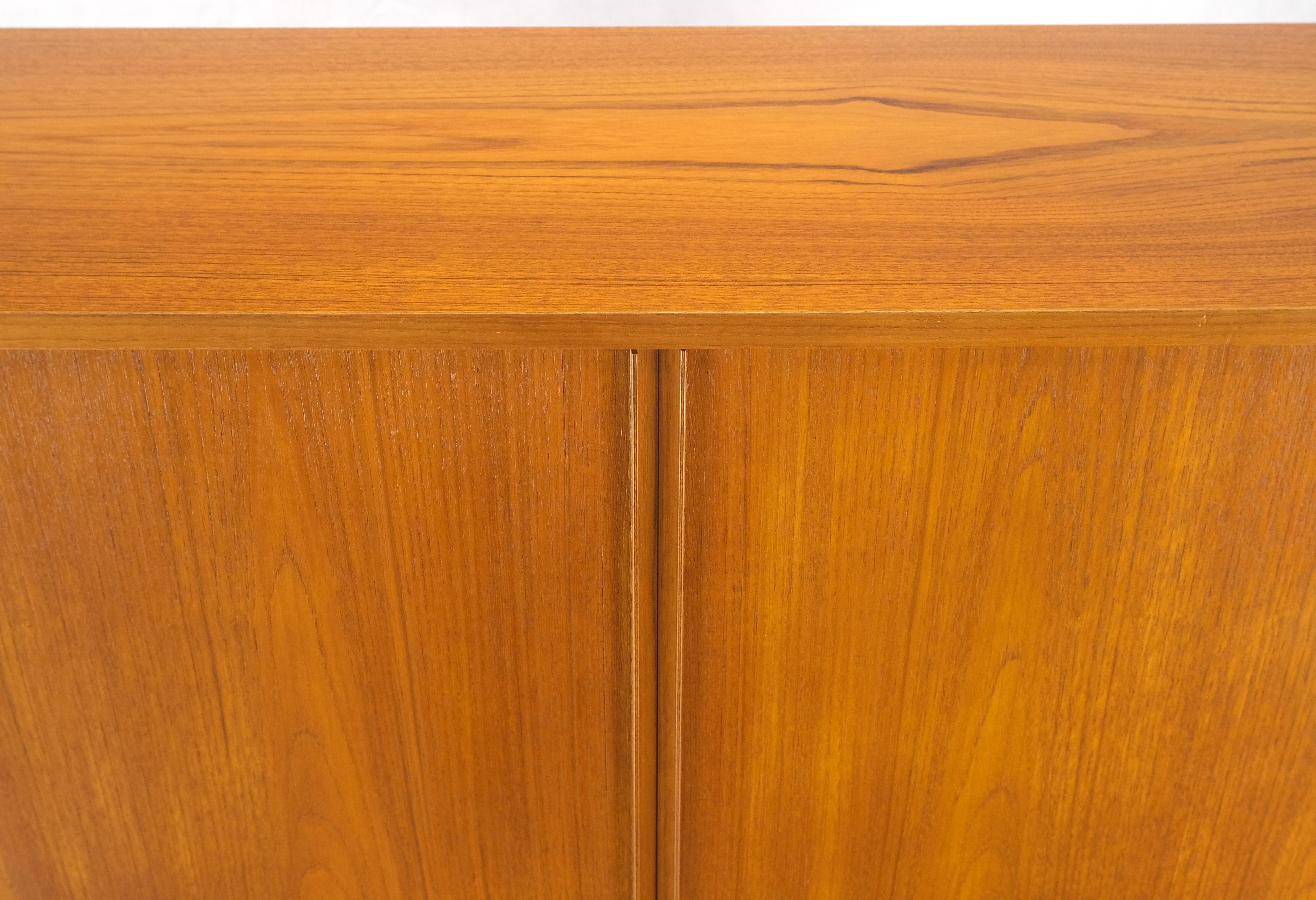 Danish Teak Tambour Doors 9 Drawers Dresser High Boy Chest Credenza Cabinet MINT For Sale 1