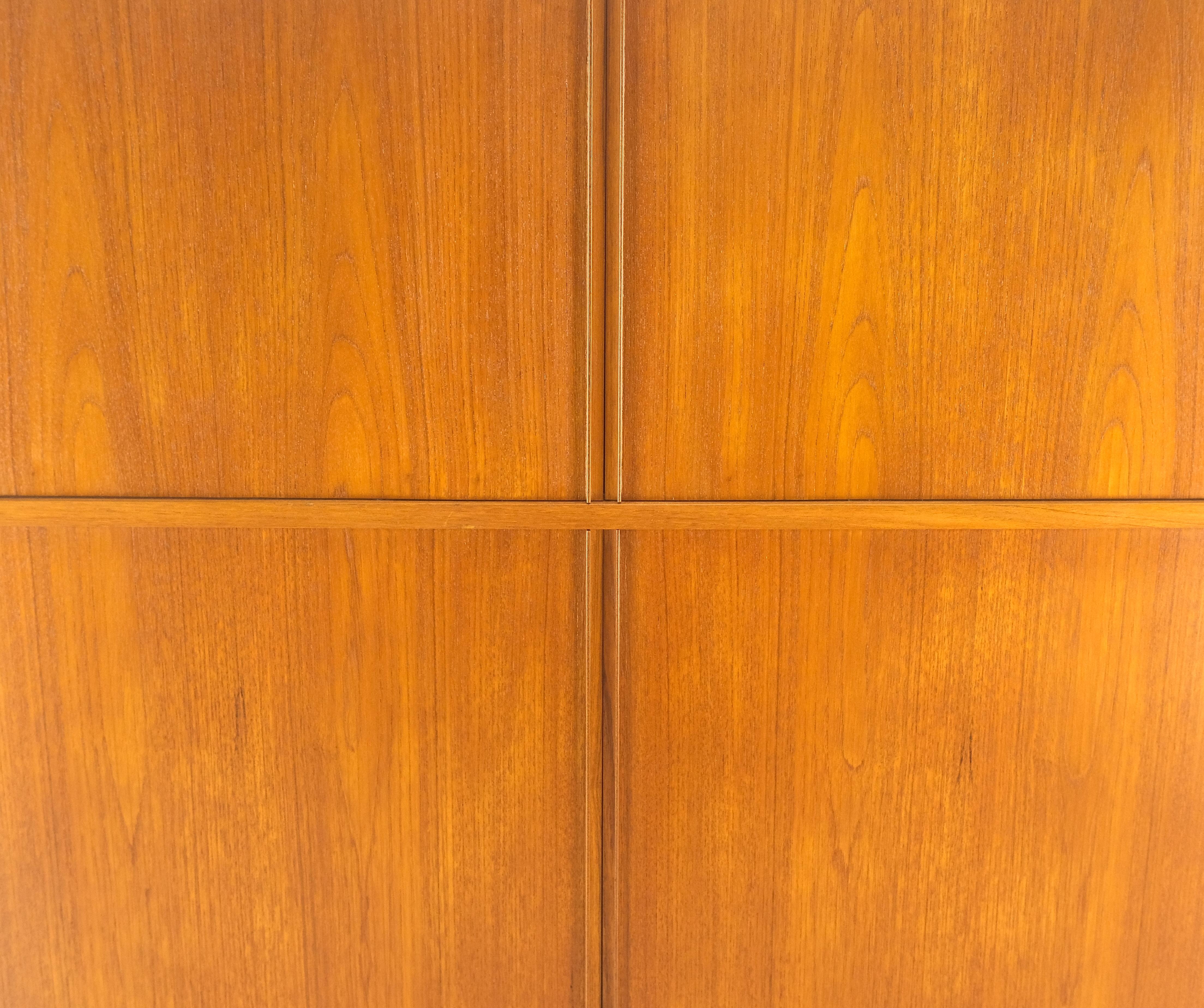 Danish Teak Tambour Doors 9 Drawers Dresser High Boy Chest Credenza Cabinet MINT For Sale 3