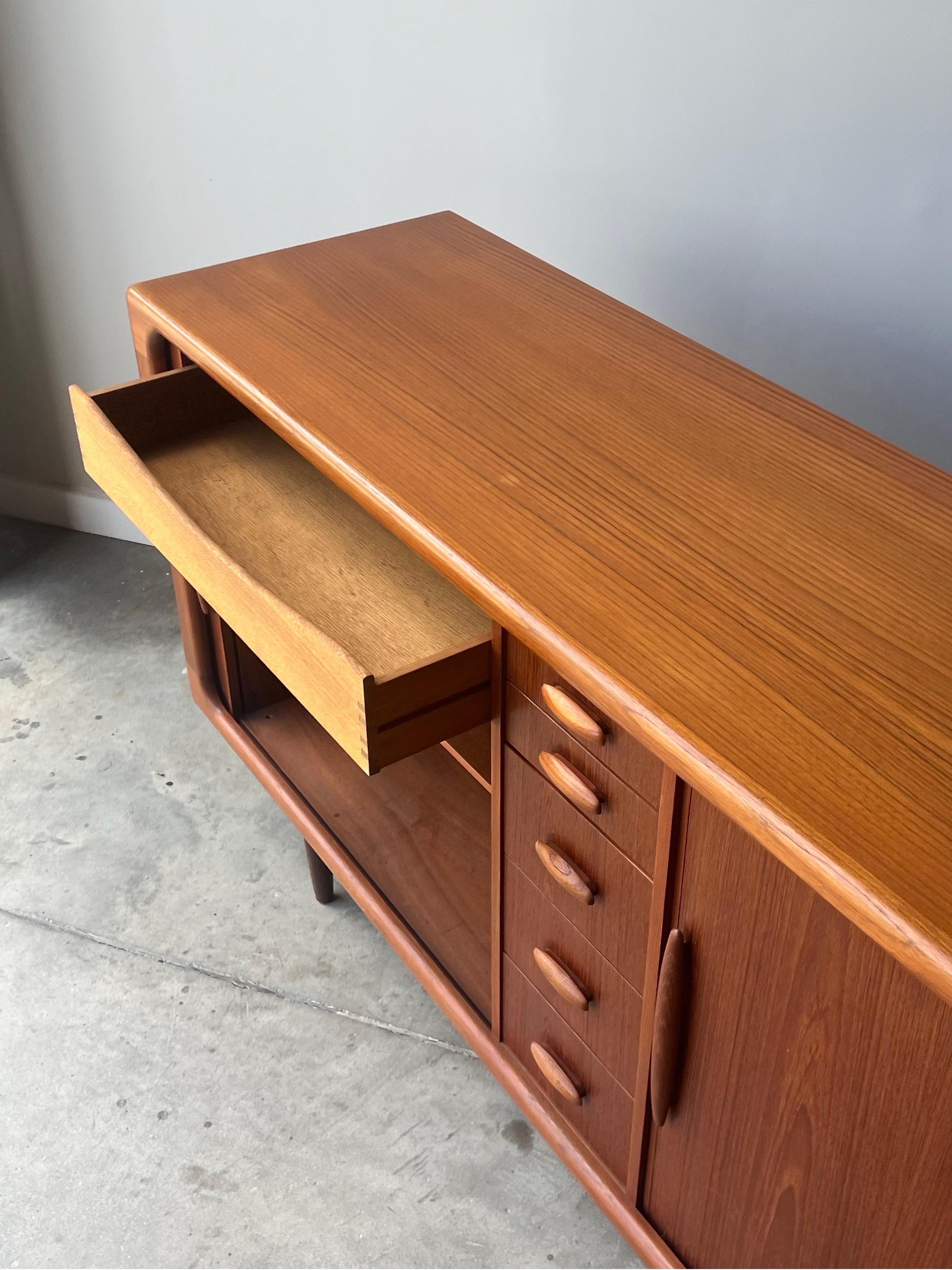Wood Danish Teak Ten Drawer Dresser / Sideboard by Dyrlund