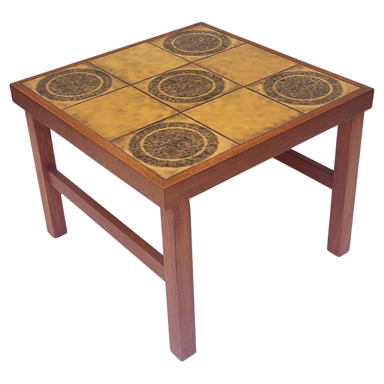 Danish Teak Tile Top Table For Sale at 1stDibs