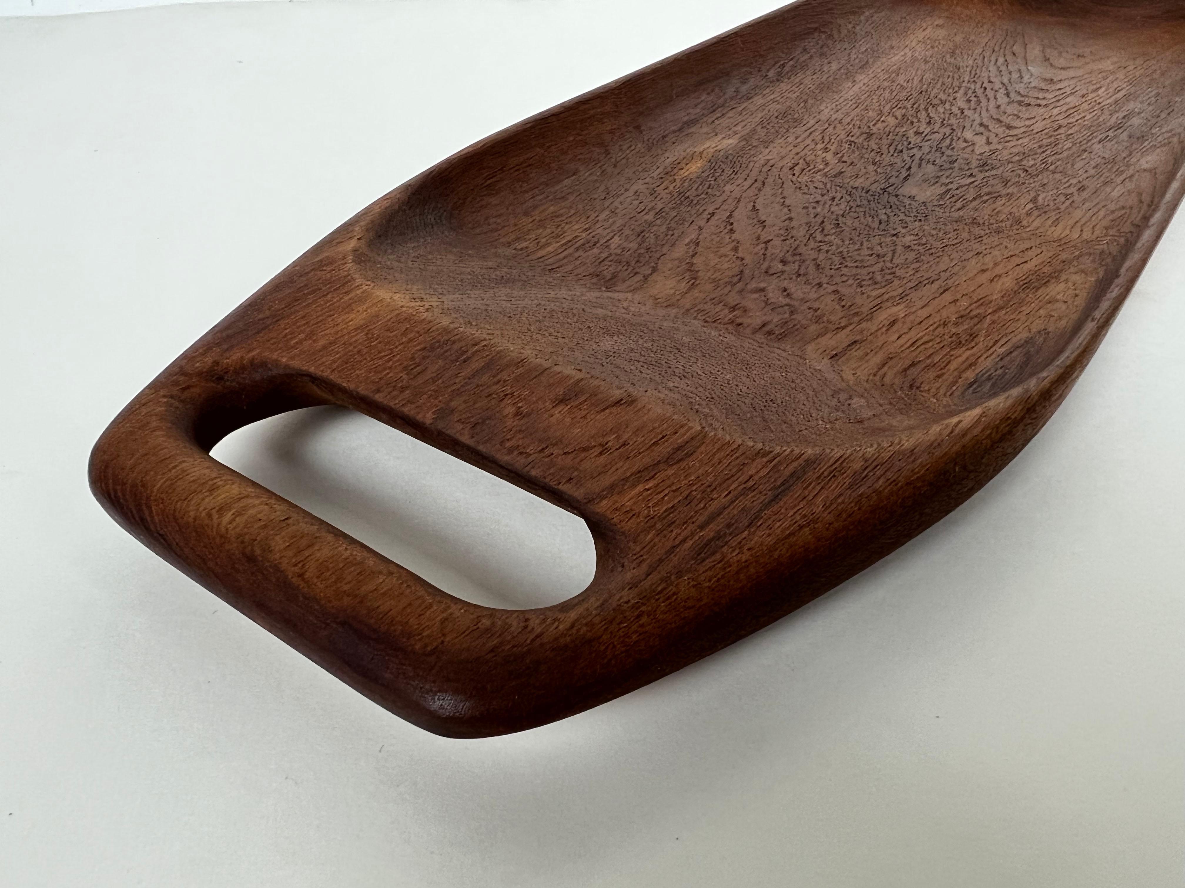 Mid-Century Modern Danish Teak Tray with Handle by Bonniers For Sale