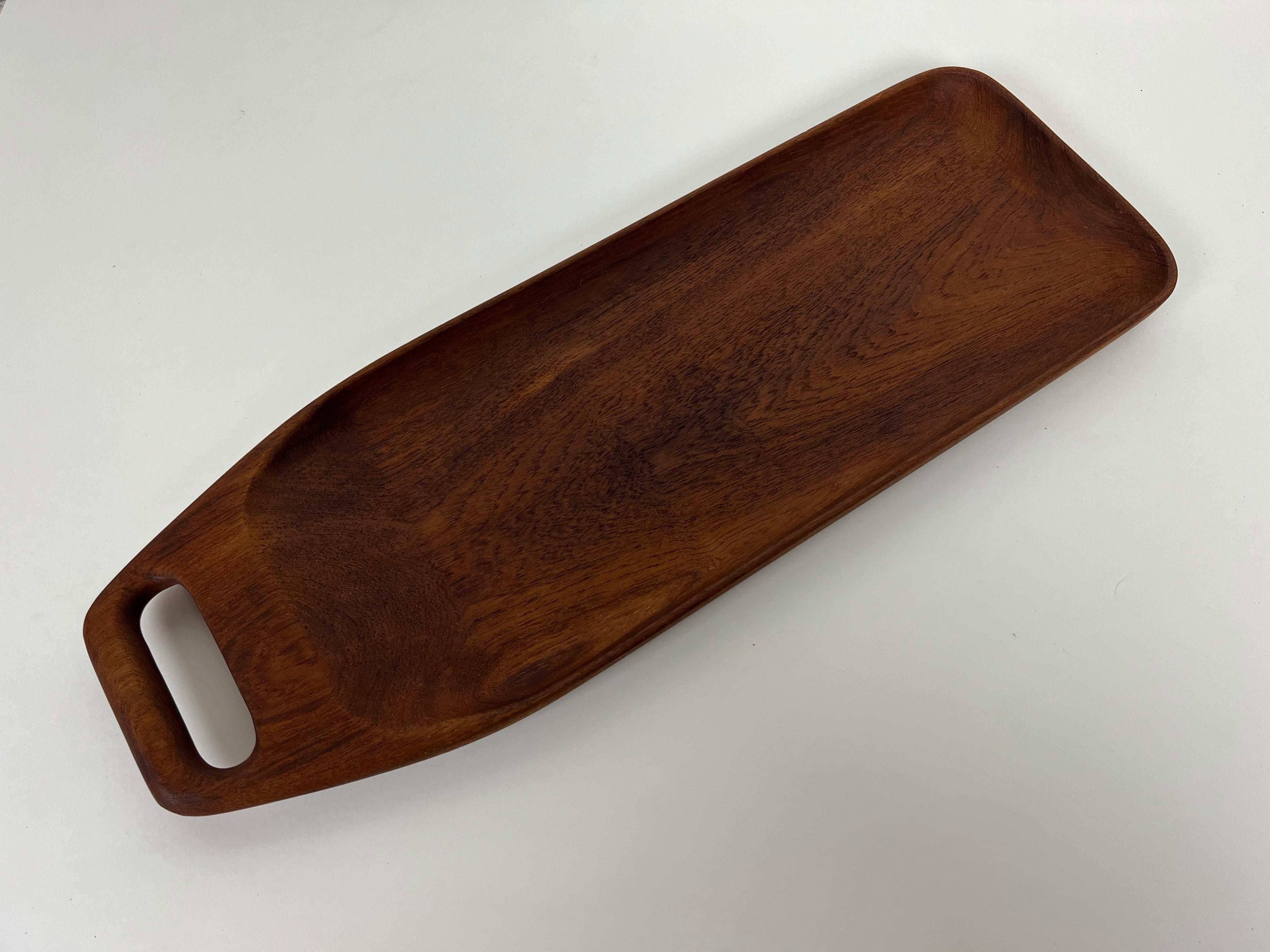20th Century Danish Teak Tray with Handle by Bonniers For Sale