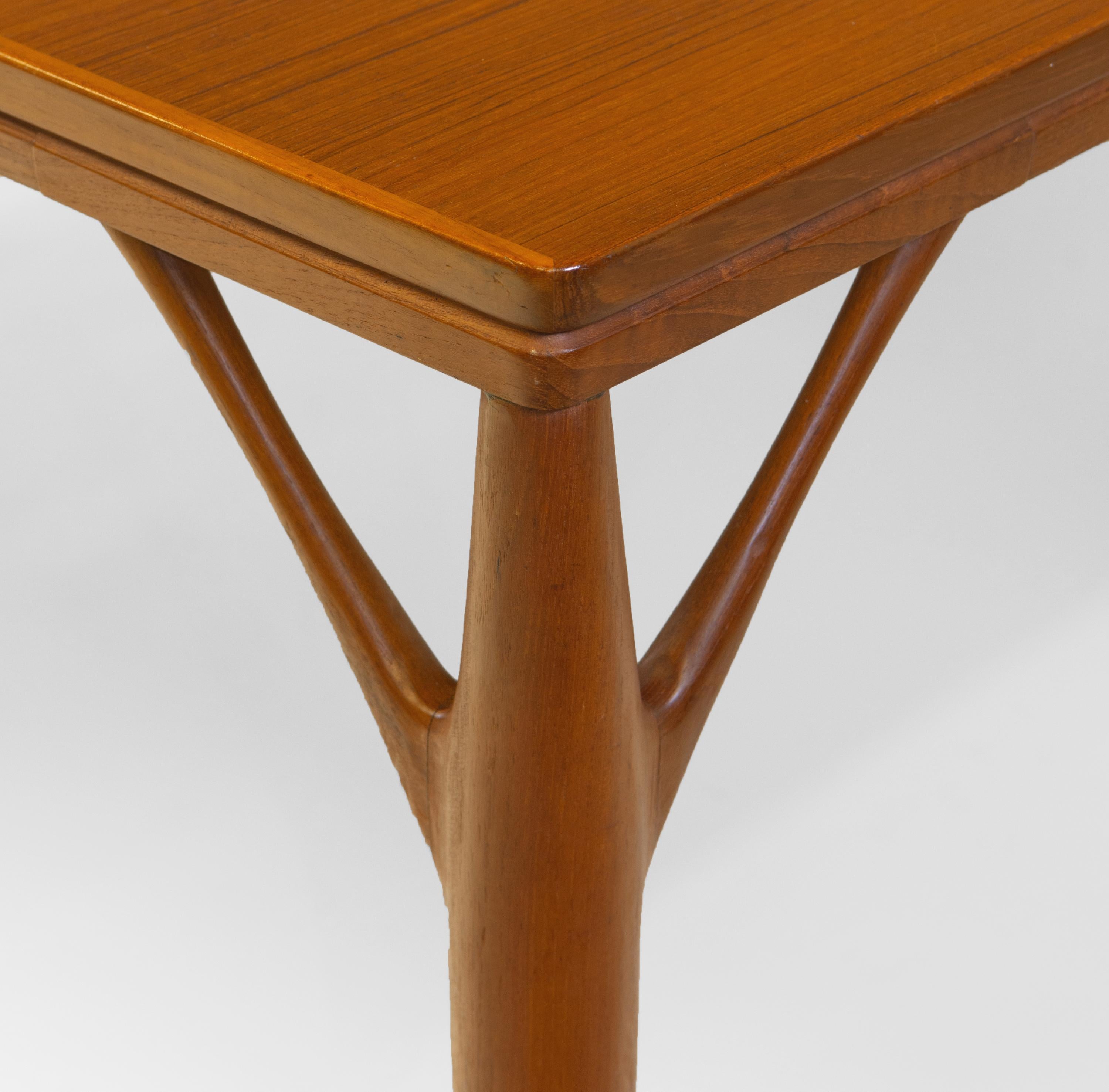 Hand-Carved Danish Teak ‘Tree Leg’ Mid Century Extending Large Dining Table By H Sigh & Sons For Sale