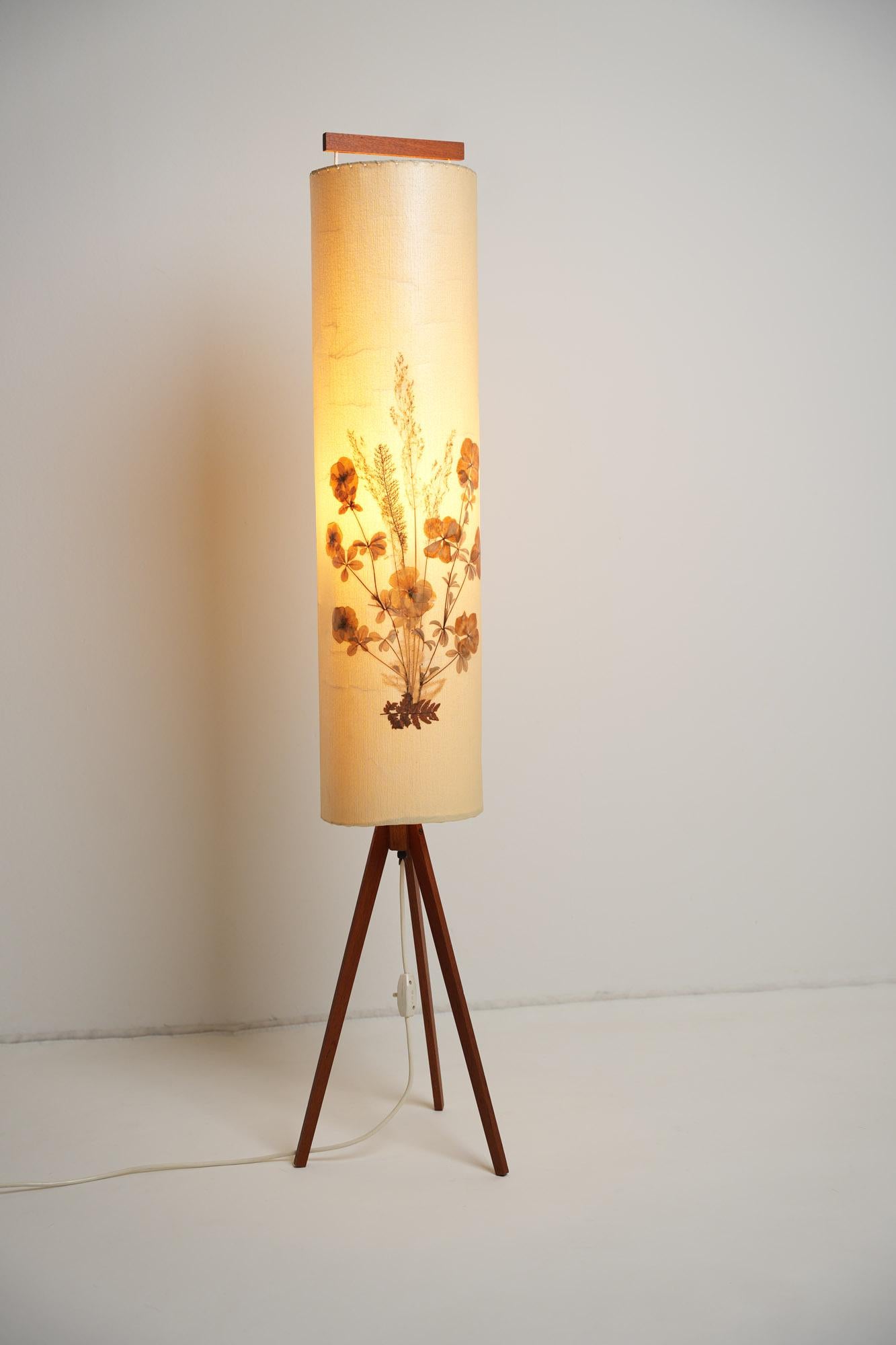 Mid-Century Modern Danish Teak Tripod Floor Lamp 1960s For Sale