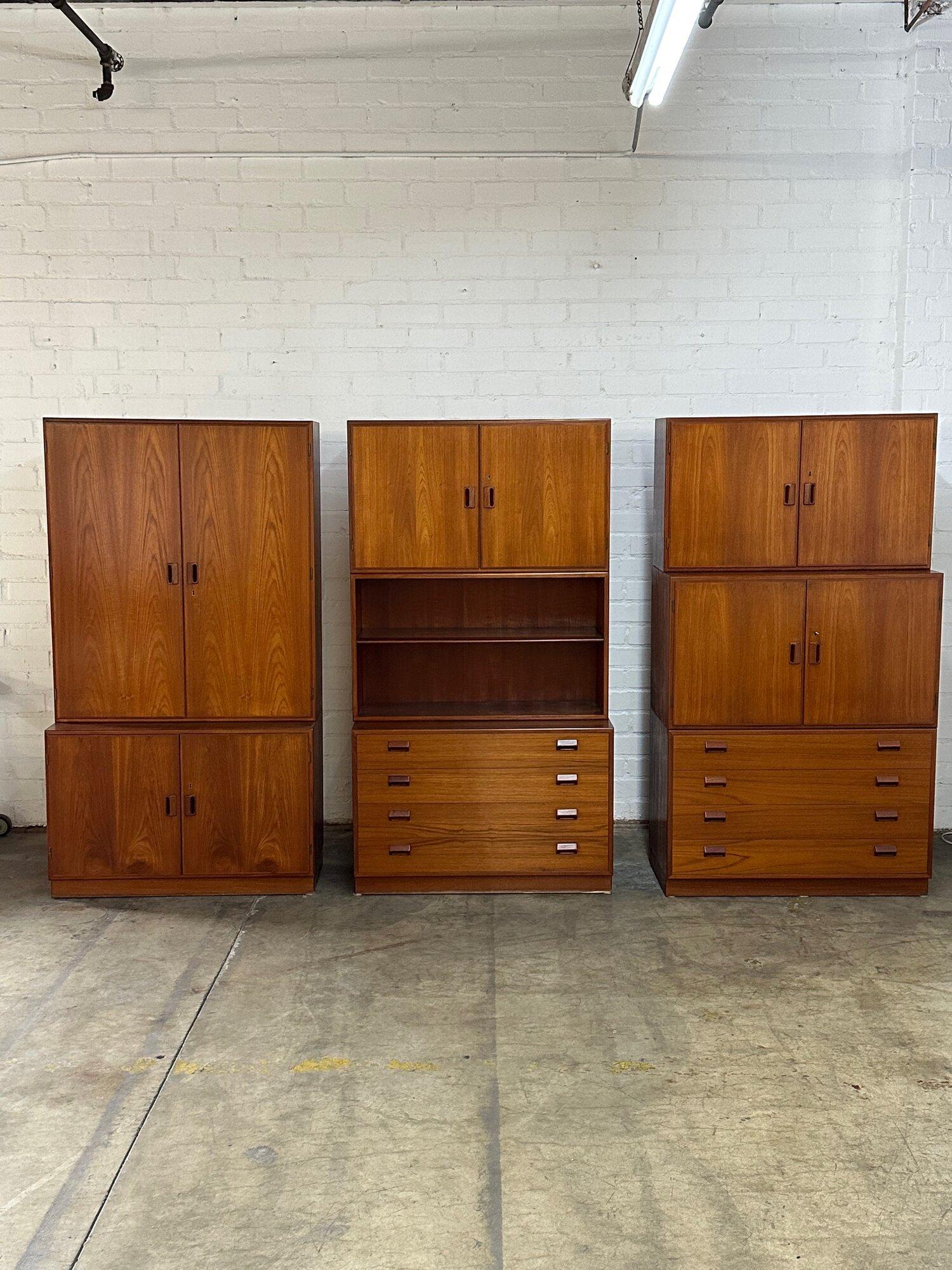 W40 D18.5 H72

ALL units are either 18.5 in depth or 12.5.

Each section can being sold in either units of two or three as pictured. All Three units are available as seen in photos. If you like to buy individual you must select AT LEAST ONE Base