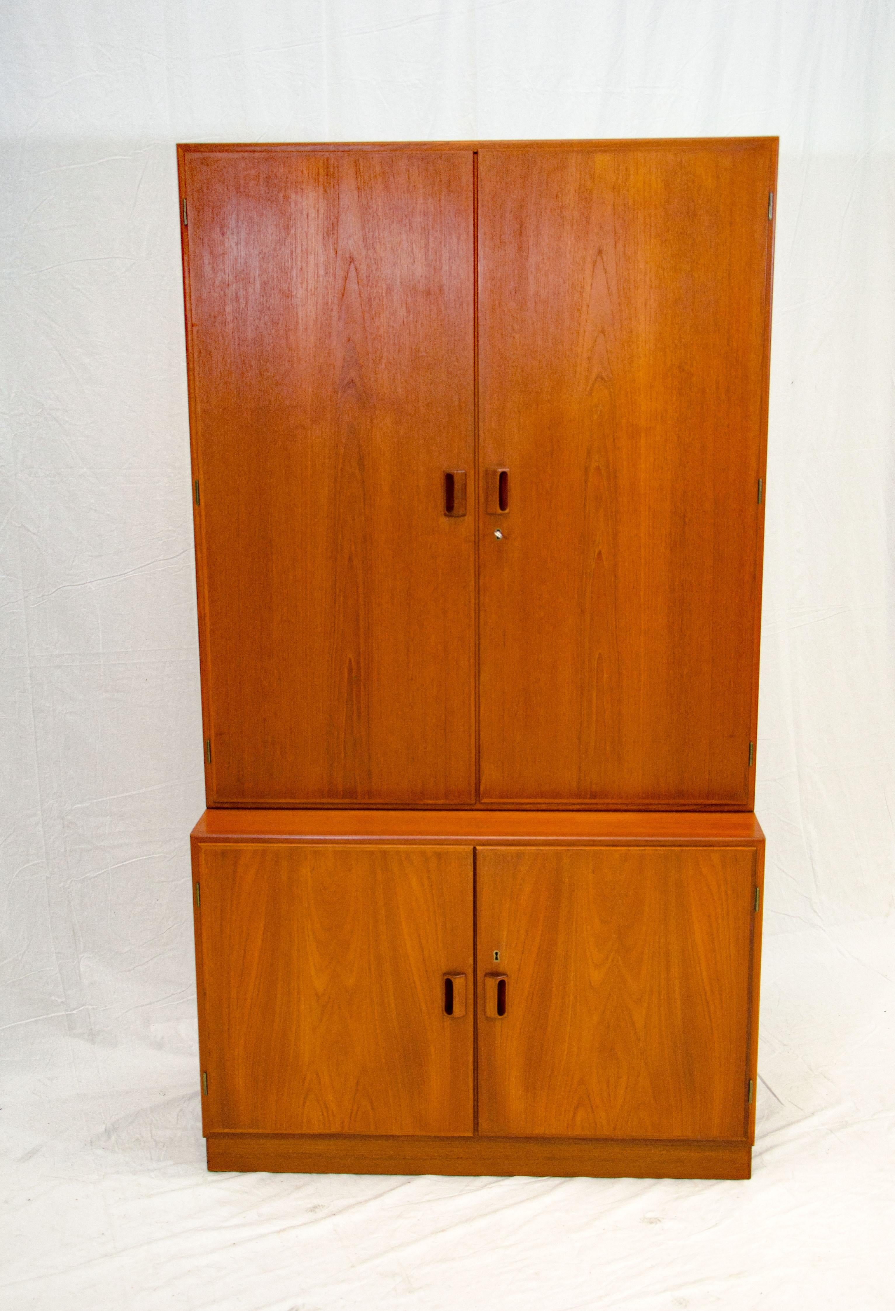 Danish Teak Two Part Cabinet, Børge Mogensen  In Good Condition In Crockett, CA