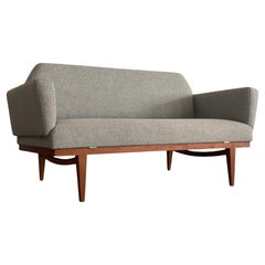Danish Teak Two-seater Sofa Daybed Attributed to Severin Hansen