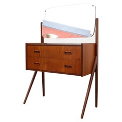 Danish Teak Vanity or Entry Cabinet with Drawers