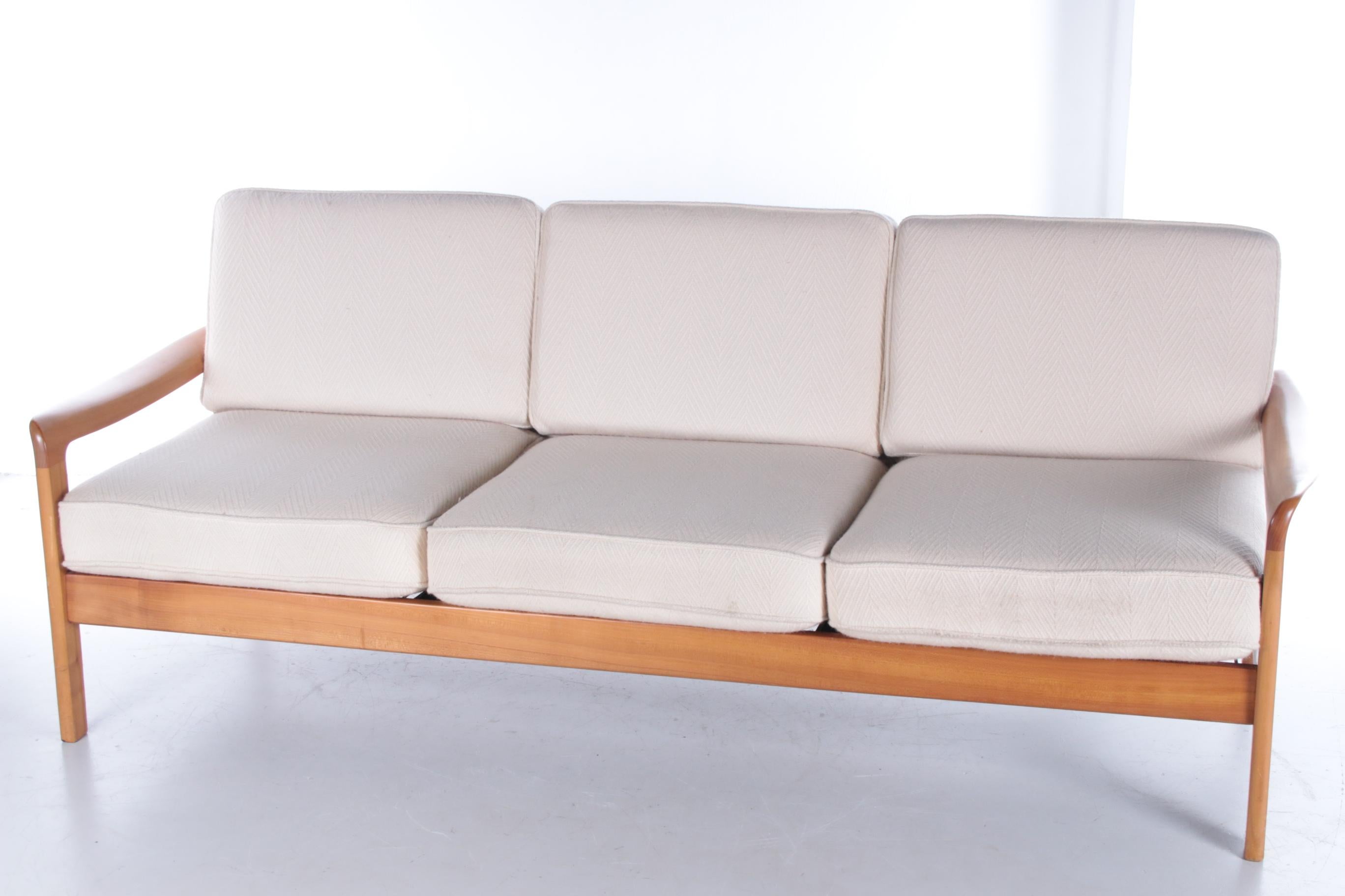 Danish Teak Vintage 3 Seat Sofa by Ole Wanscher, 1960s 4