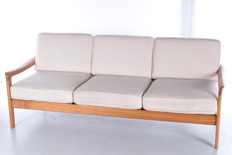 Danish Teak Vintage 3 Seat Sofa by Ole Wanscher, 1960s For Sale 4