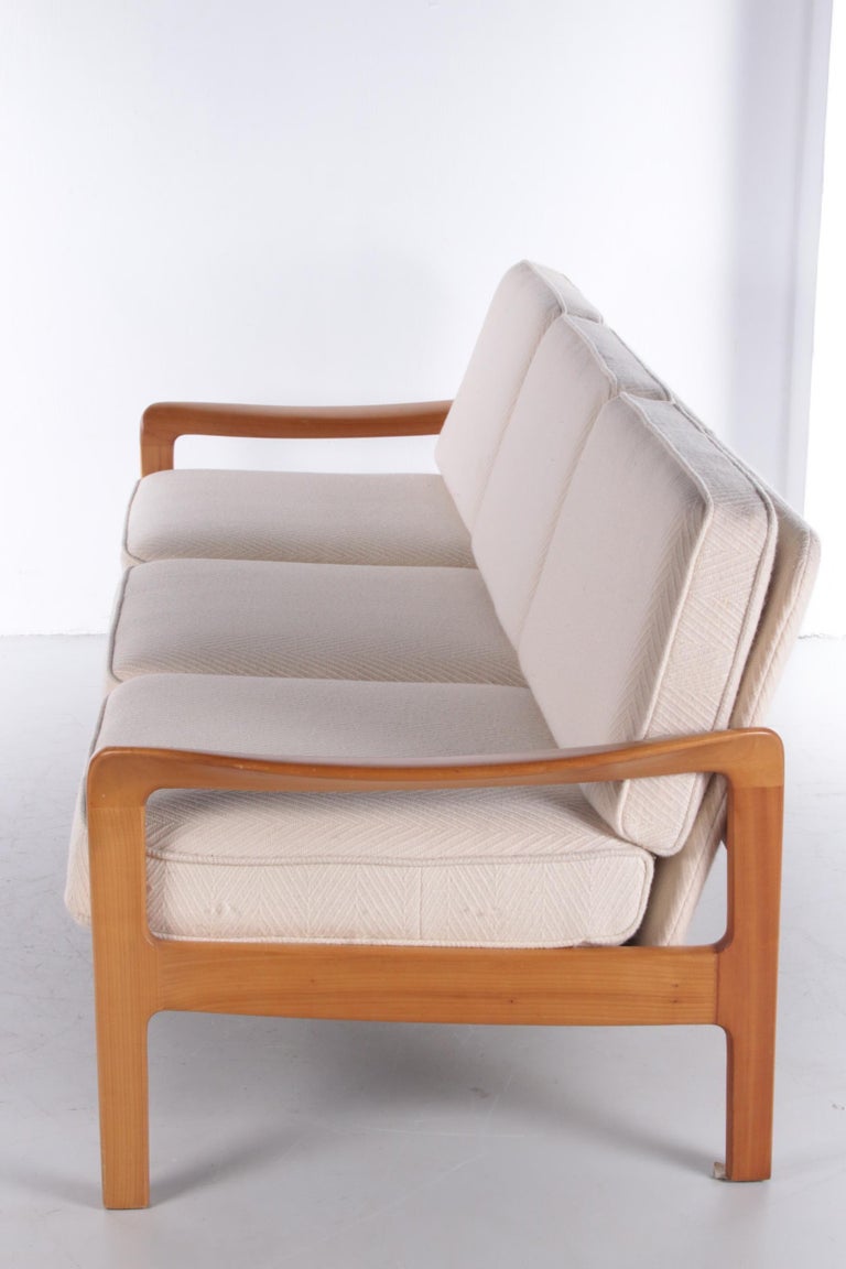 Scandinavian Modern Danish Teak Vintage 3 Seat Sofa by Ole Wanscher, 1960s For Sale