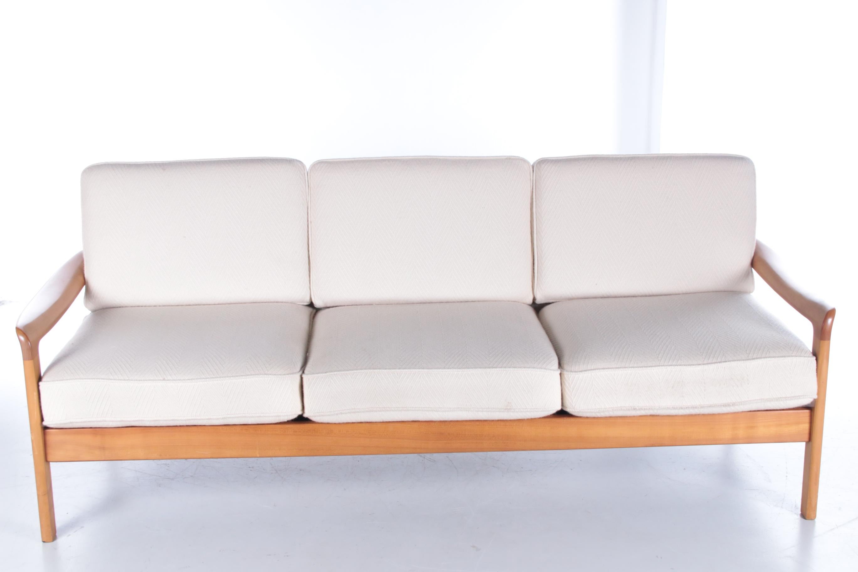 Danish Teak Vintage 3 Seat Sofa by Ole Wanscher, 1960s 3