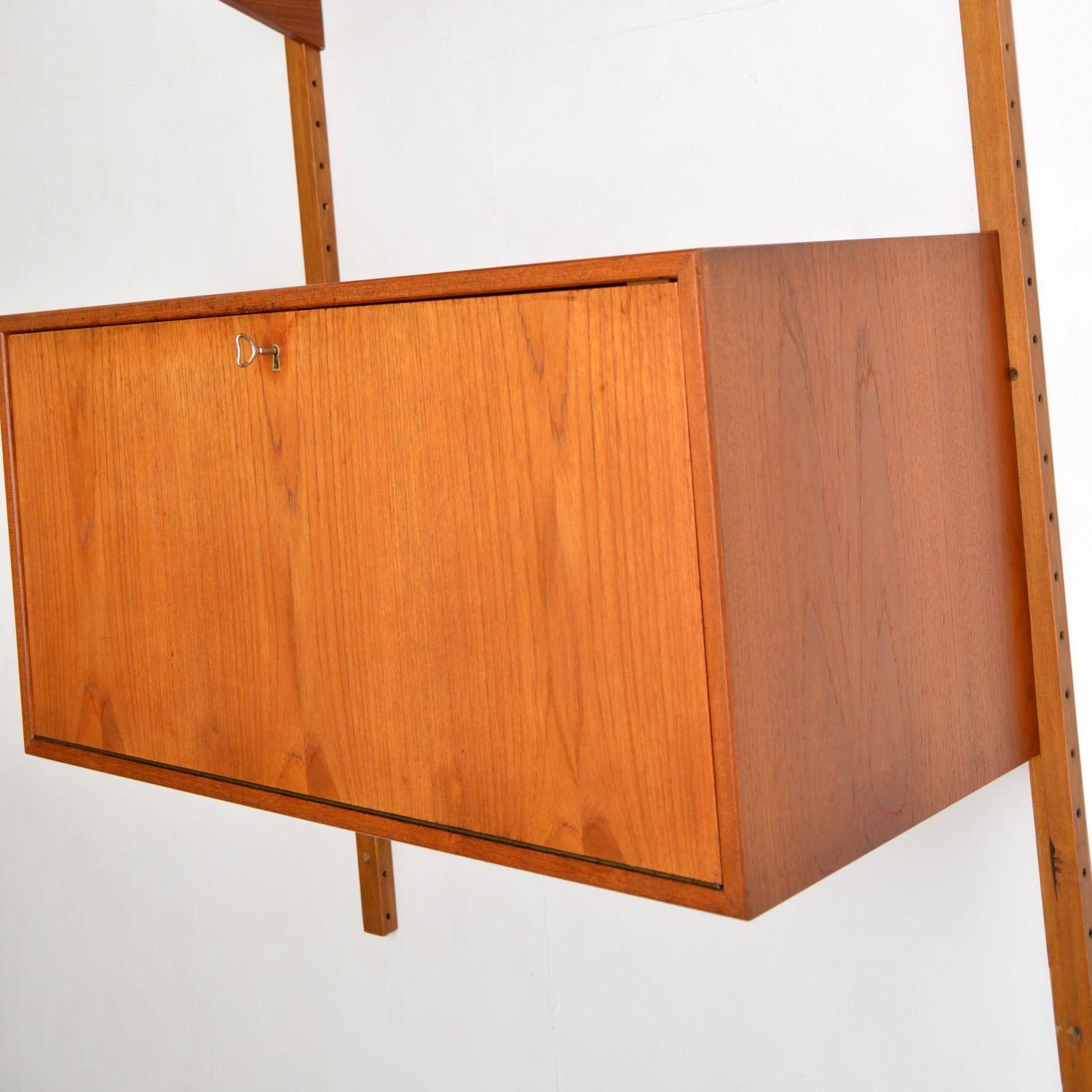 Mid-Century Modern Danish Teak Vintage PS Wall System Bookcase Cabinet