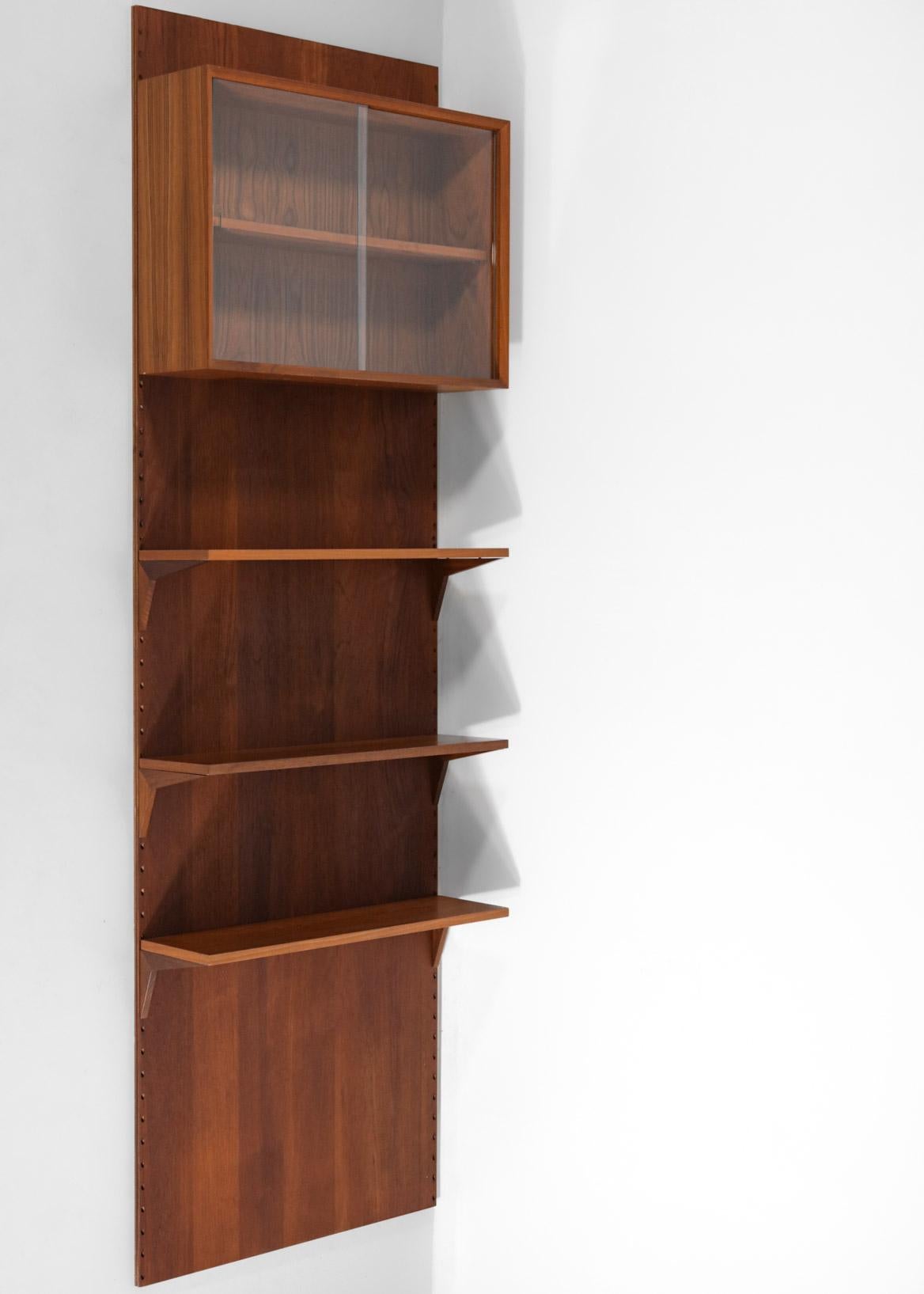 Danish Teak Wall Bookcase by Poul Cadovius 1 Side 1960s In Good Condition In Lyon, FR