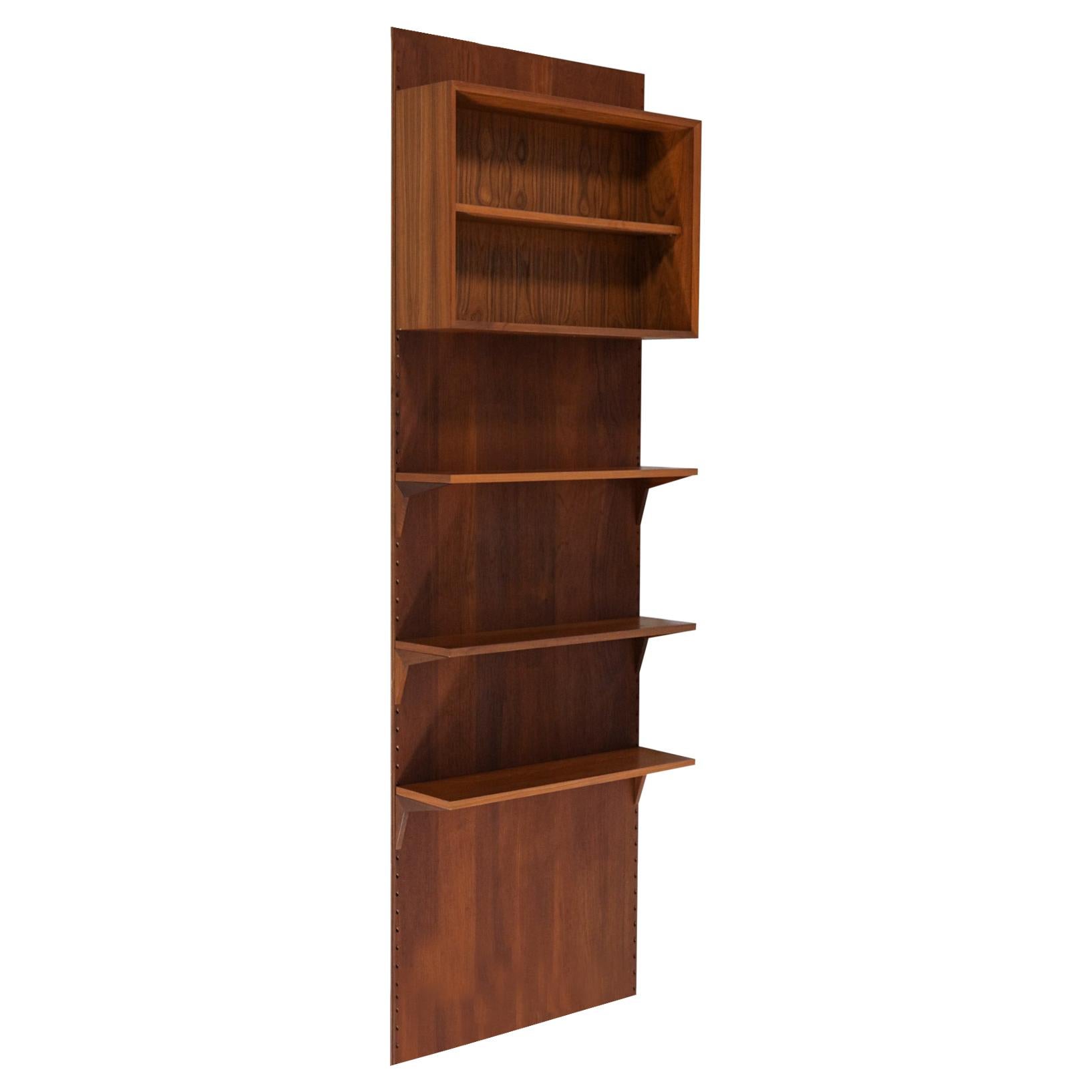 Danish Teak Wall Bookcase by Poul Cadovius 1 Side 1960s