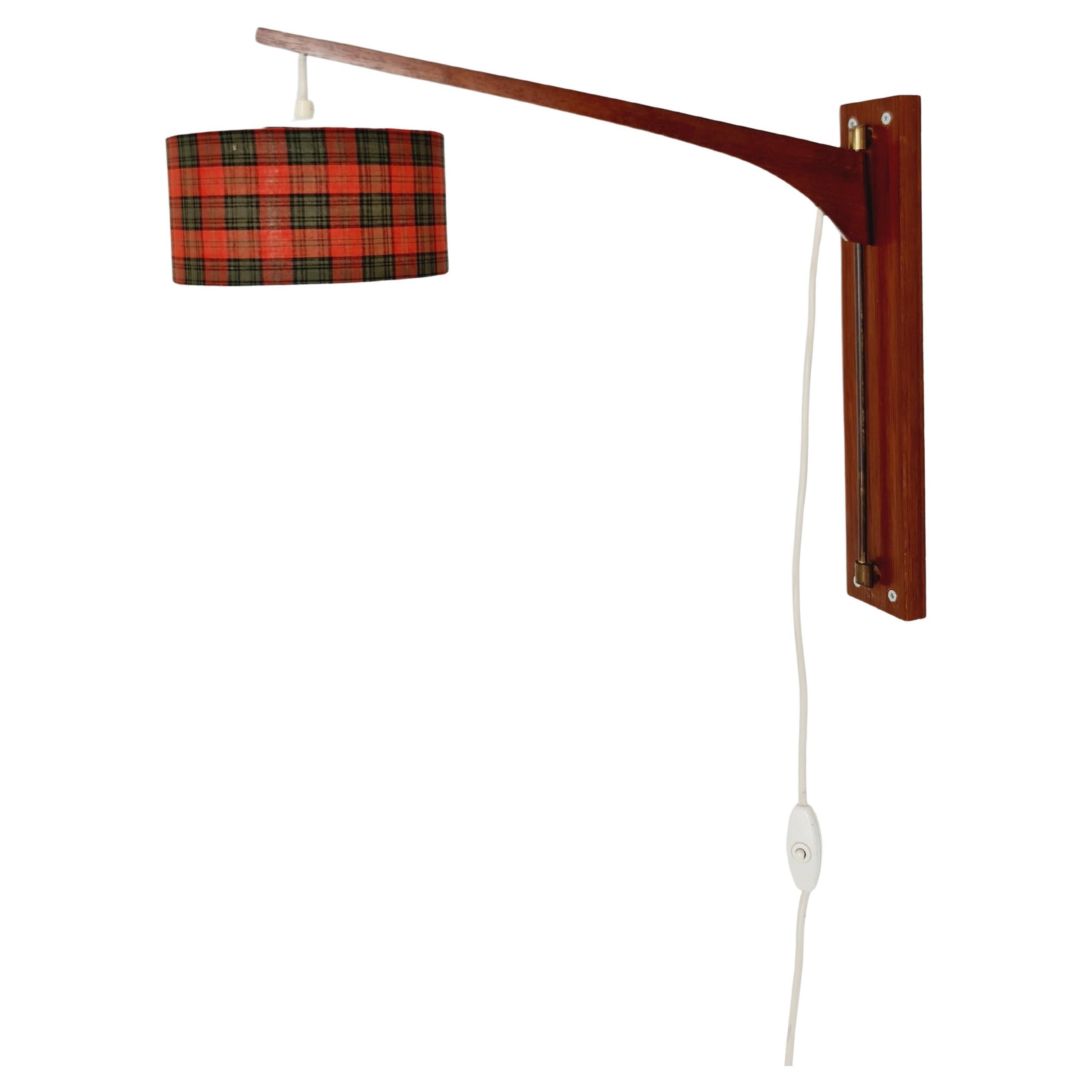 Danish Teak wall Lamp with nice Shade 1960s