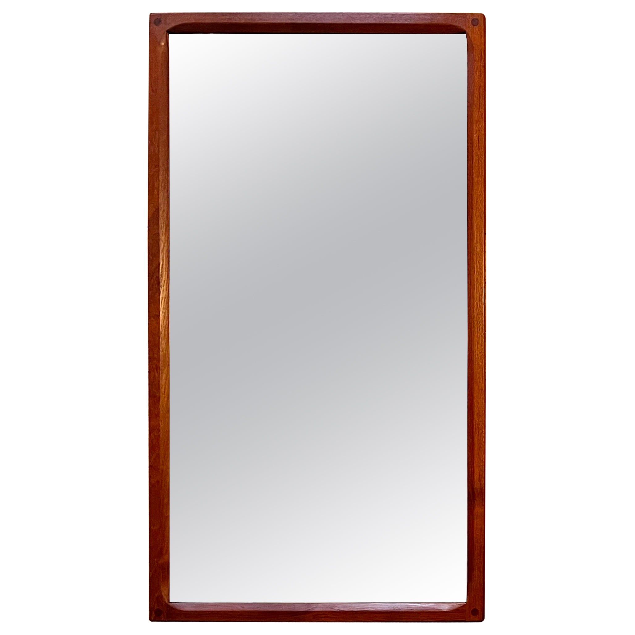 Danish Teak Wall Mirror by Aksel Kjersgaard for Odder, circa 1955