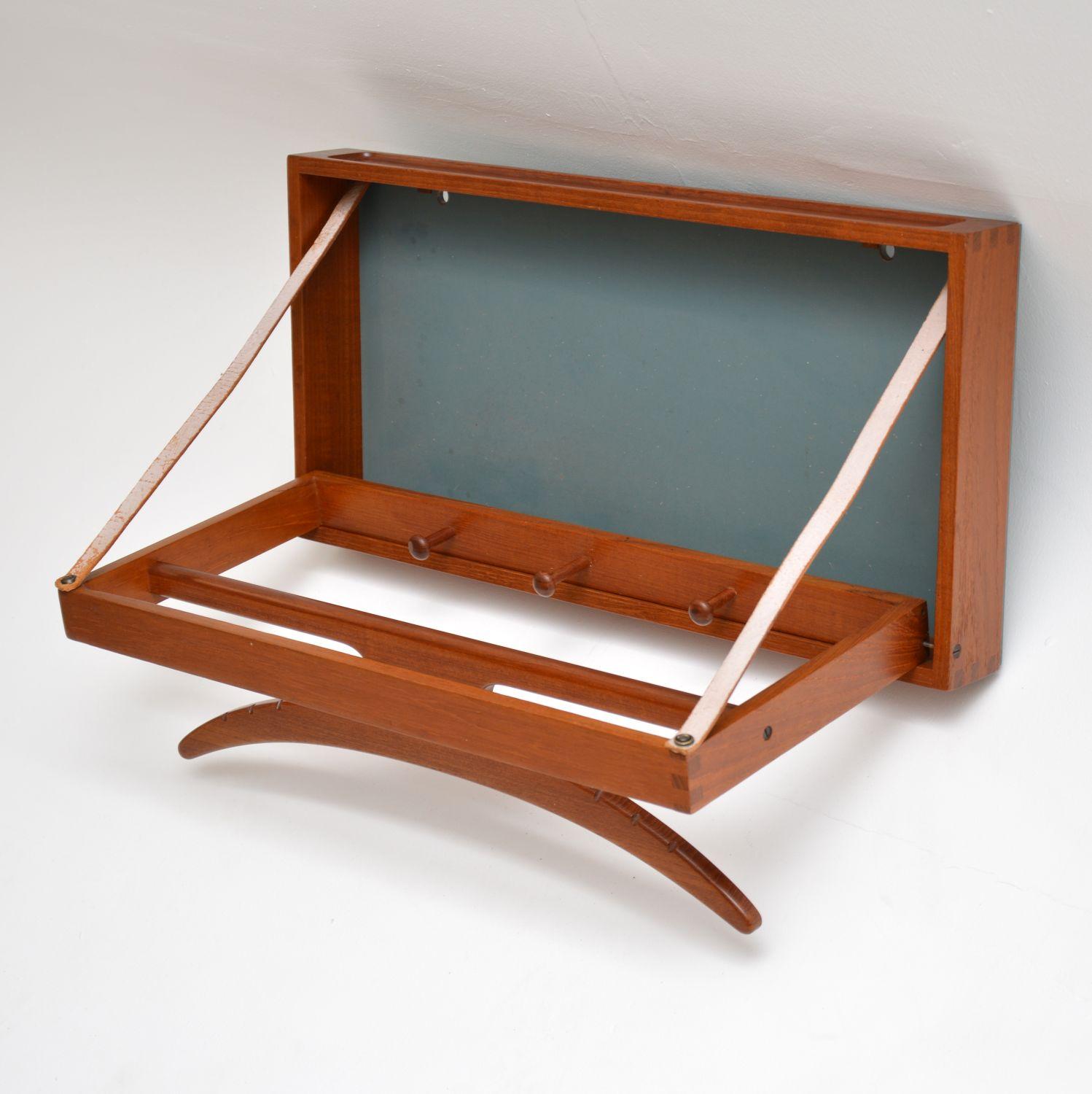 Mid-Century Modern Danish Teak Wall Mounting Valet by Adam Hoff & Poul Ostergaard