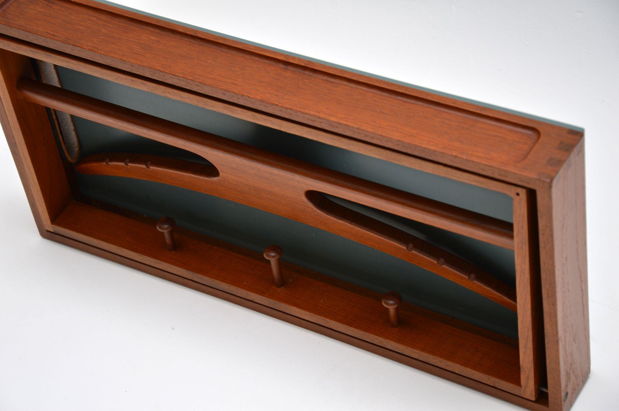 Danish Teak Wall Mounting Valet by Adam Hoff & Poul Ostergaard 1