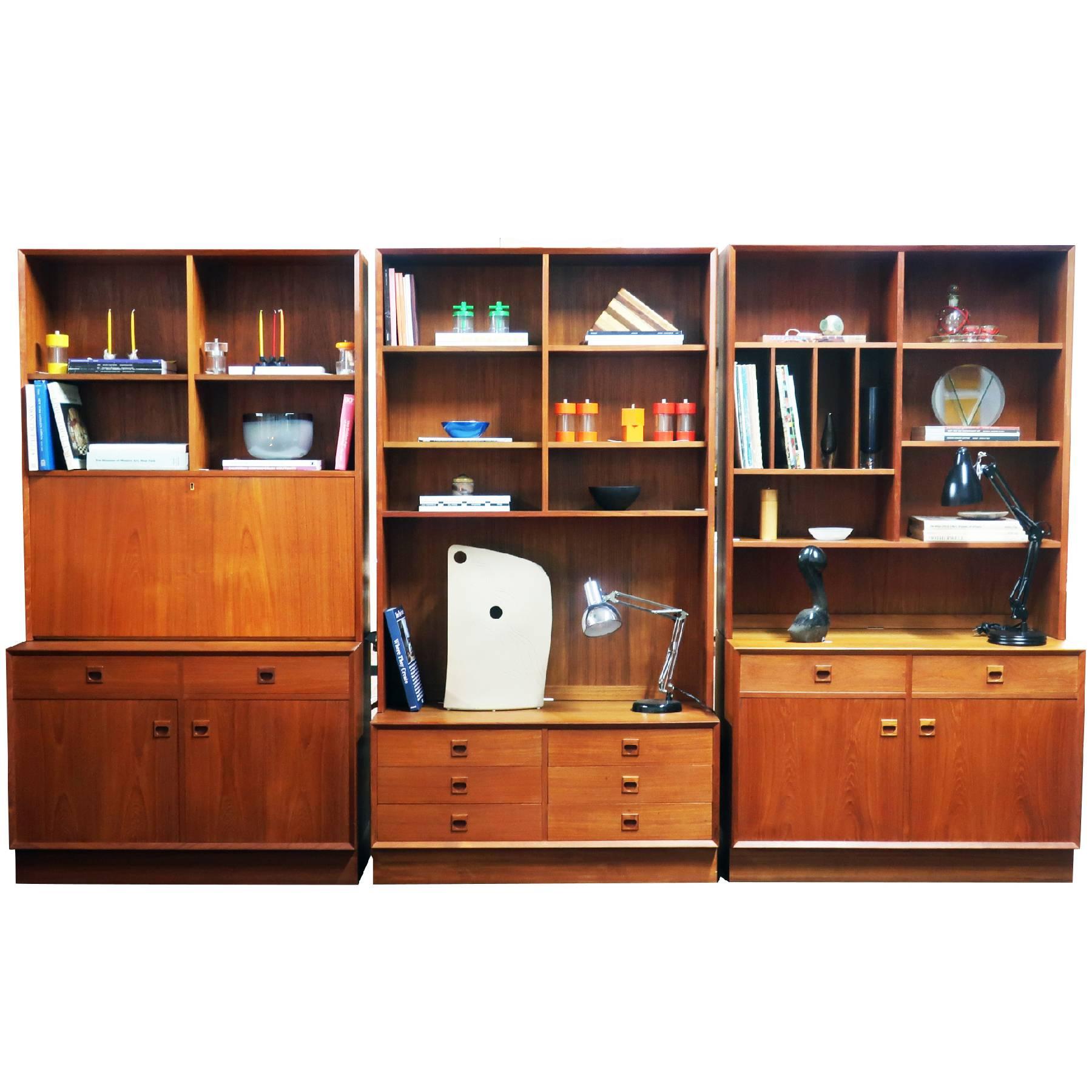 Danish Teak Wall Unit by Erik Brouer for Brouer Mobelfabrik For Sale 5