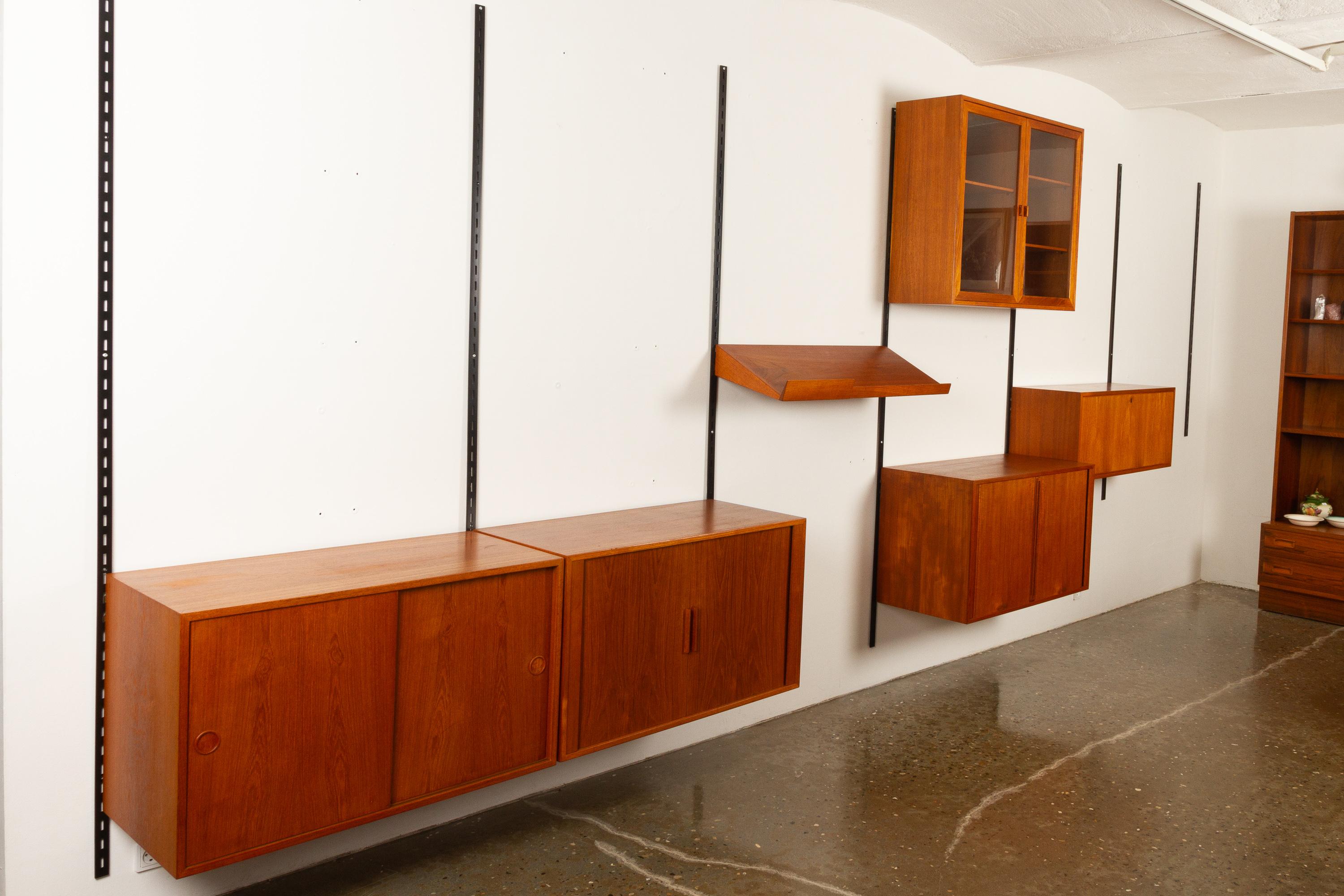 Mid-20th Century Danish Teak Wall Unit by Kai Kristiansen for Feldballe Møbelfabrik, 1960s