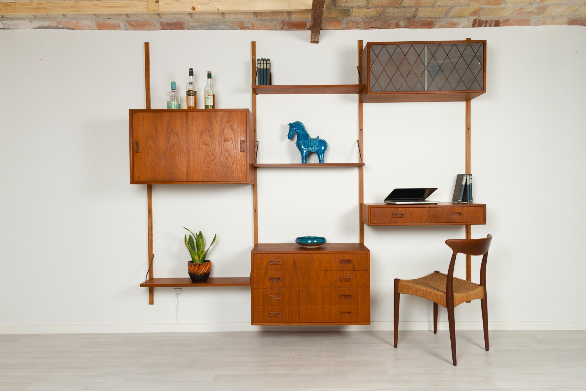 Danish Teak Wall Unit by PS System 1960s 7