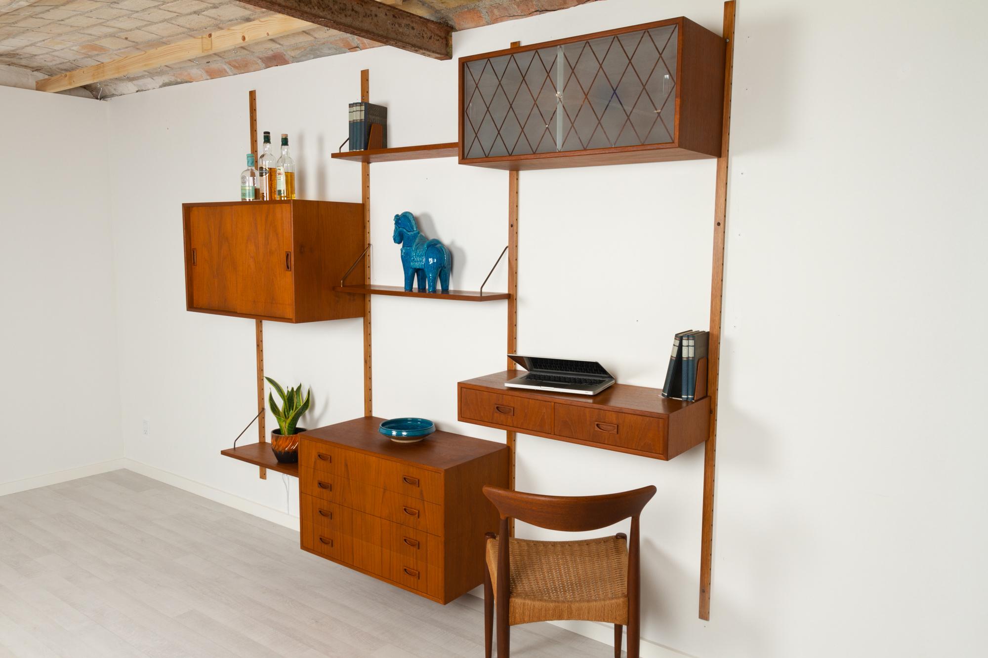 Danish Teak Wall Unit by PS System 1960s 8