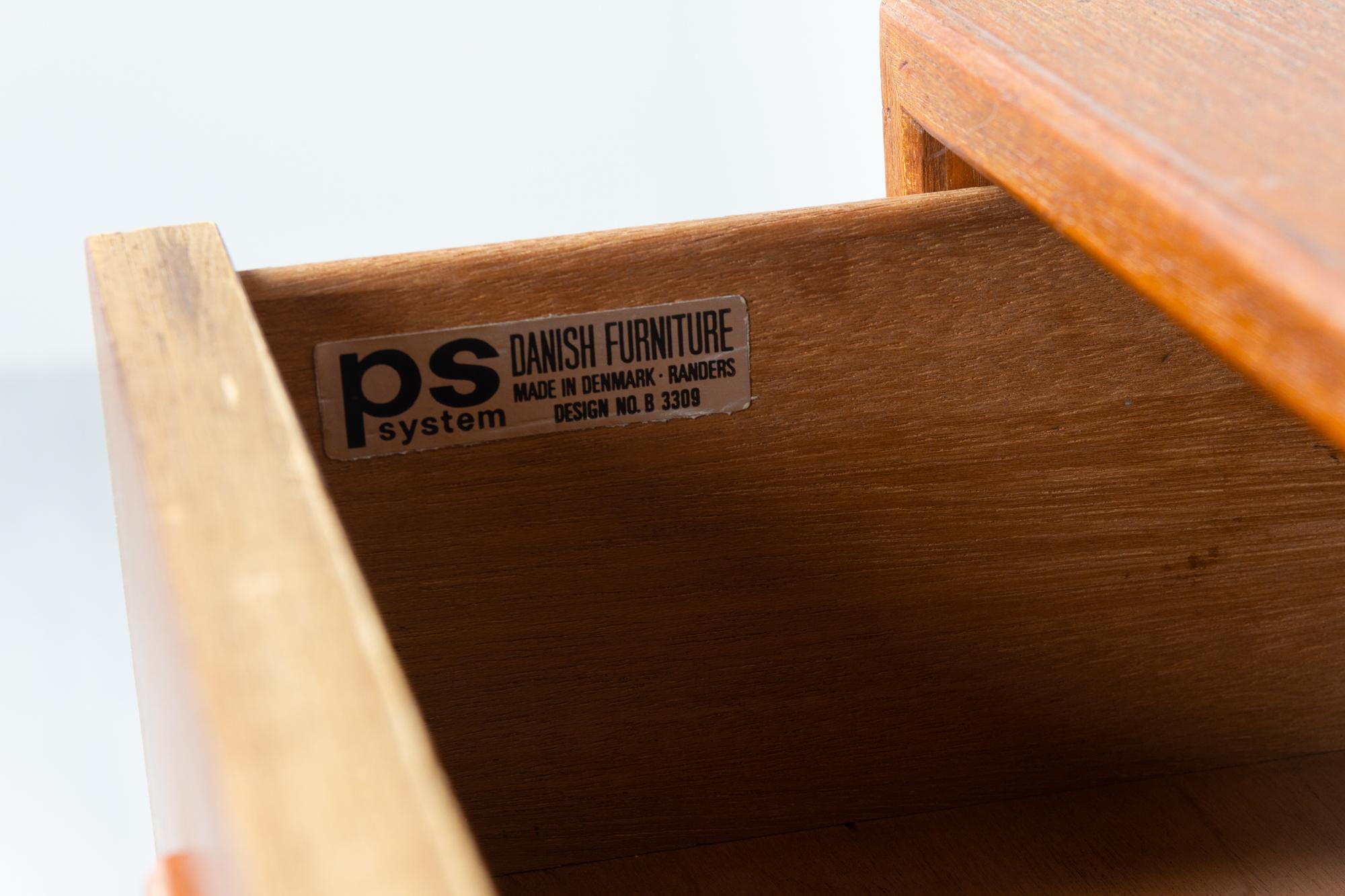 Danish Teak Wall Unit by PS System 1960s 13