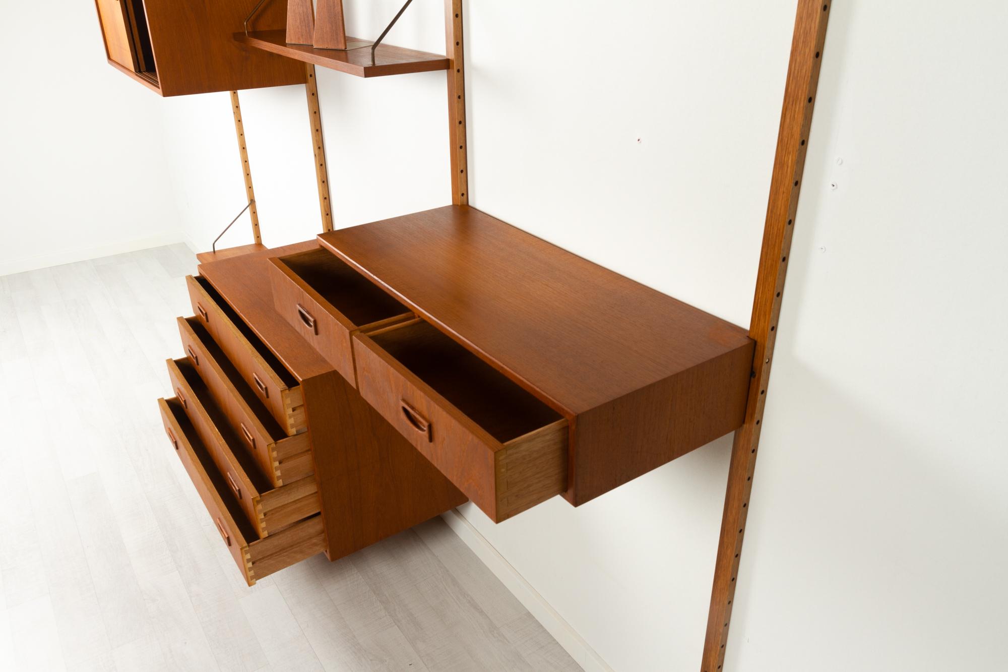 Danish Teak Wall Unit by PS System 1960s 2