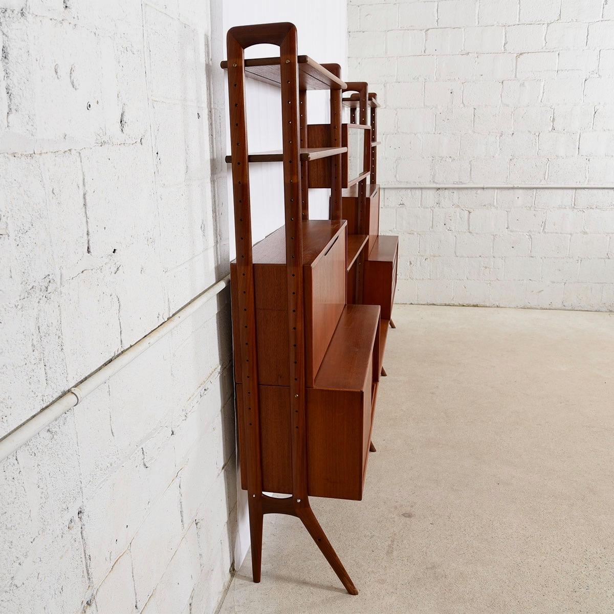 Danish Teak Wall Unit Modular Room Divider by Kurt Ostervig For Sale 5