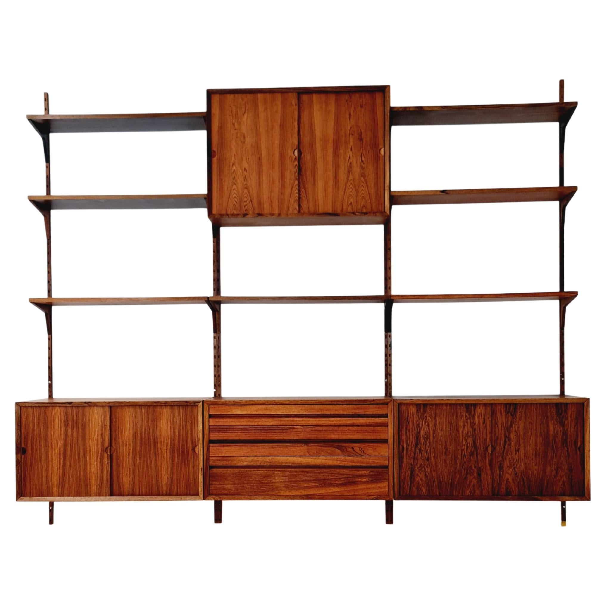 Dänischer Wandschrank aus Teakholz mit 3 Schränken von Poul Cadovius für Cado, Dänemark, 1960er Jahre