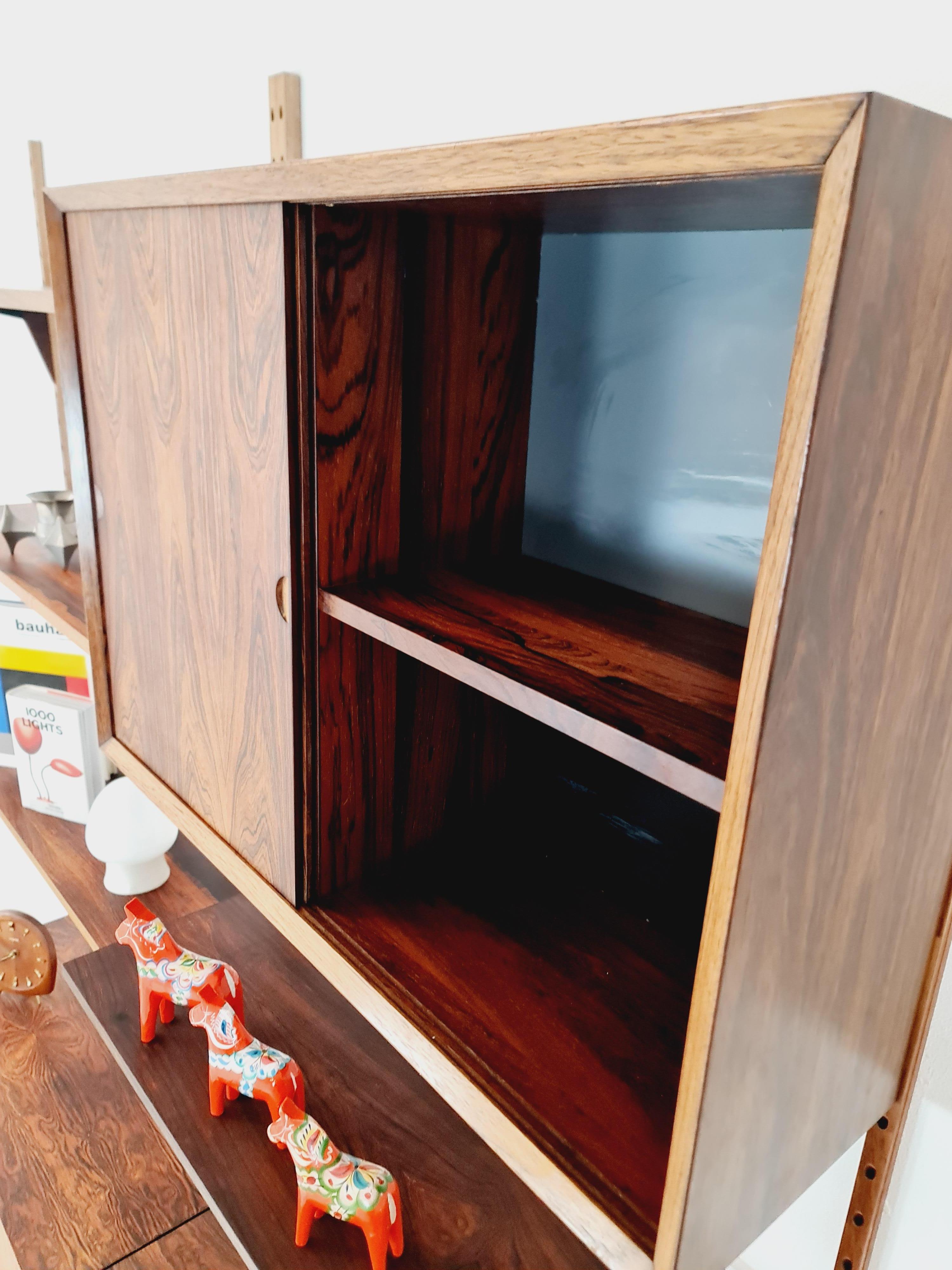 Pensile danese in teak con mobile bar  di Poul Cadovius per Cado, Danimarca, 1960 in vendita 7