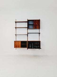 Danish Teak Wall Unit with Bar Cabinet  by Poul Cadovius for Cado, Denmark, 1960