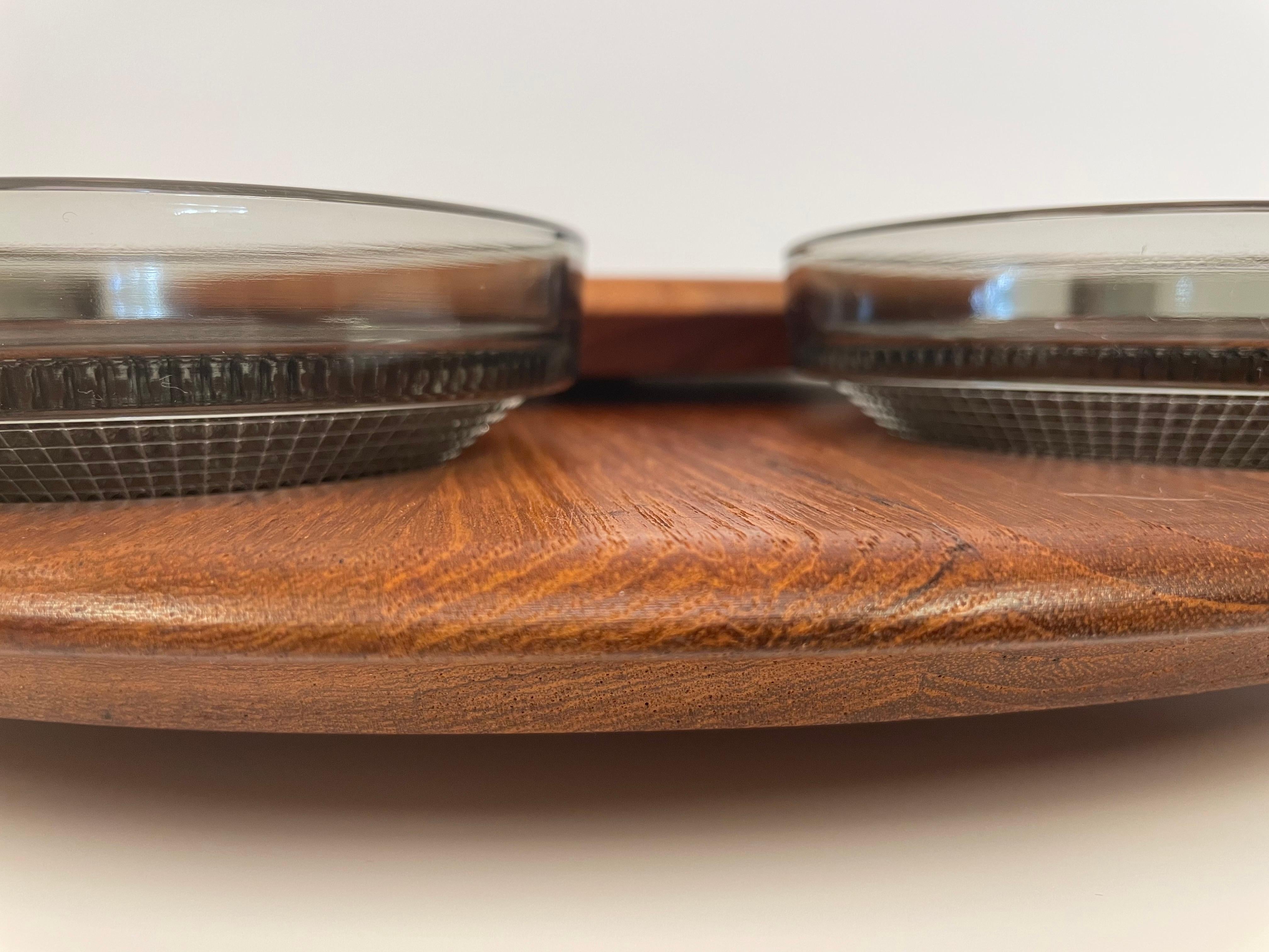 Danish Retro Teakwood 8-bowls “Lazy Susan” from 1964 by Digsmed In Good Condition For Sale In Örebro, SE