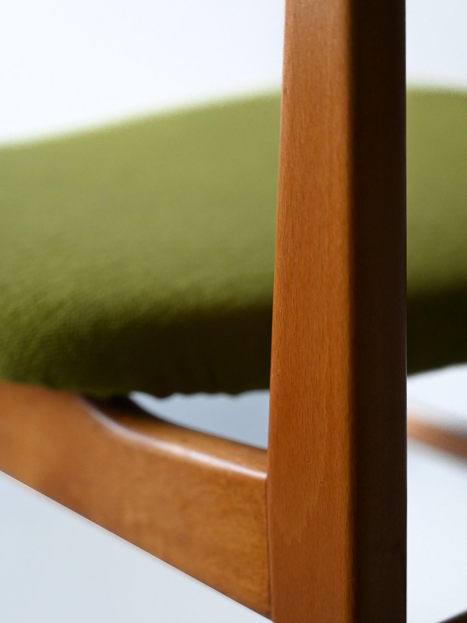 Danish teak wood chair reupholstered For Sale 2
