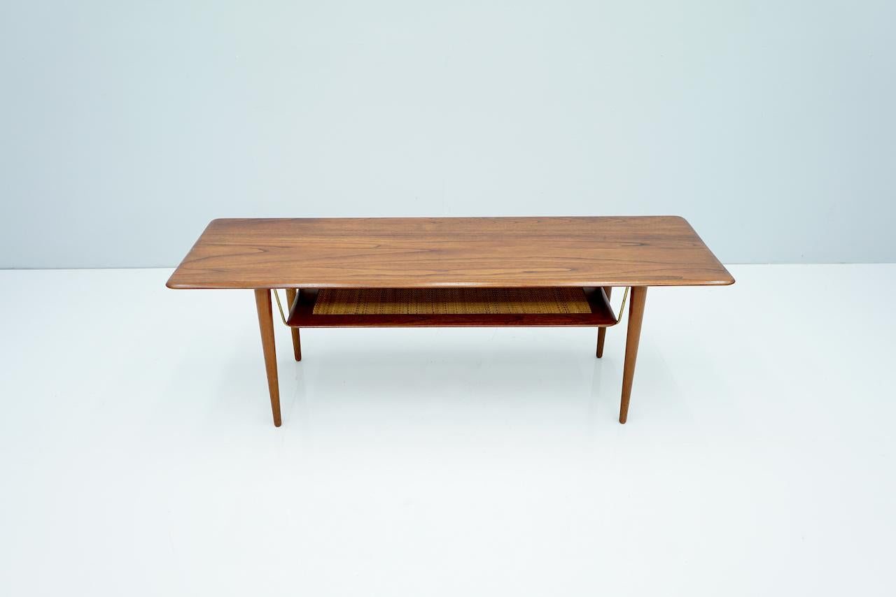 Scandinavian Modern Danish Teak Wood Coffee Table by Peter Hvidt & Orla Molgaard Nielsen, 1956