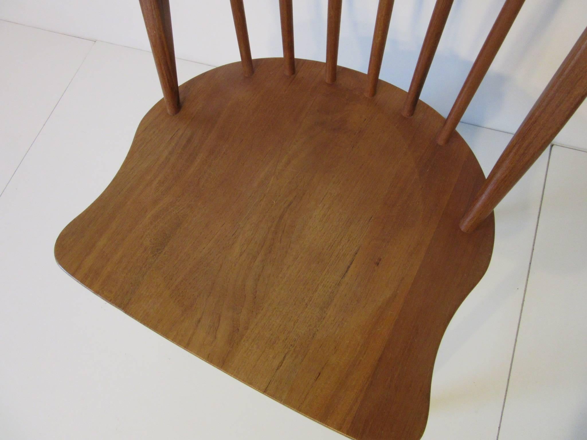 Danish Teak Wood Desk Chair by Eric Ole Jorgensen Denmark In Excellent Condition In Cincinnati, OH