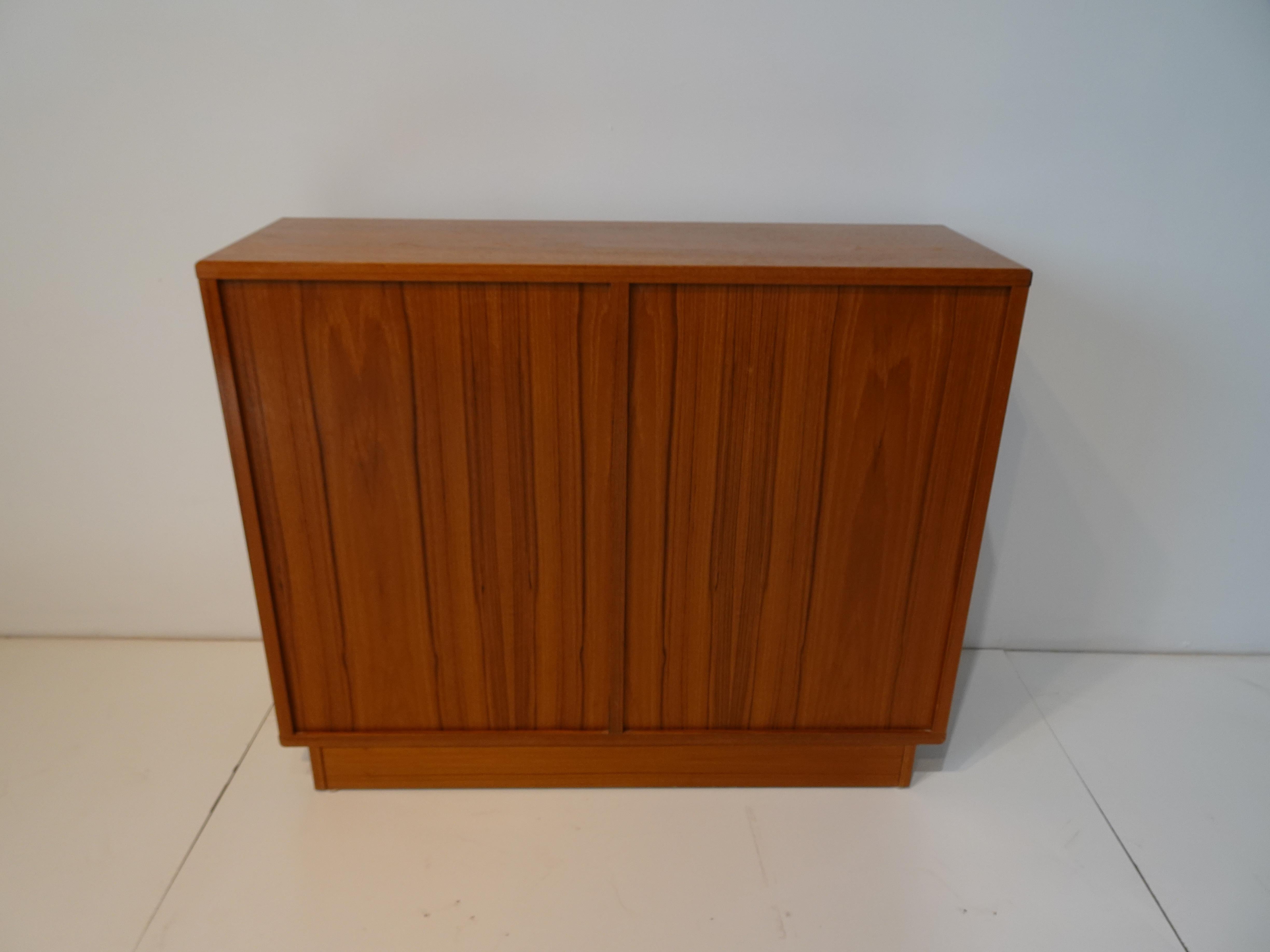 Danish Teak Wood Slim Storage Cabinet 3