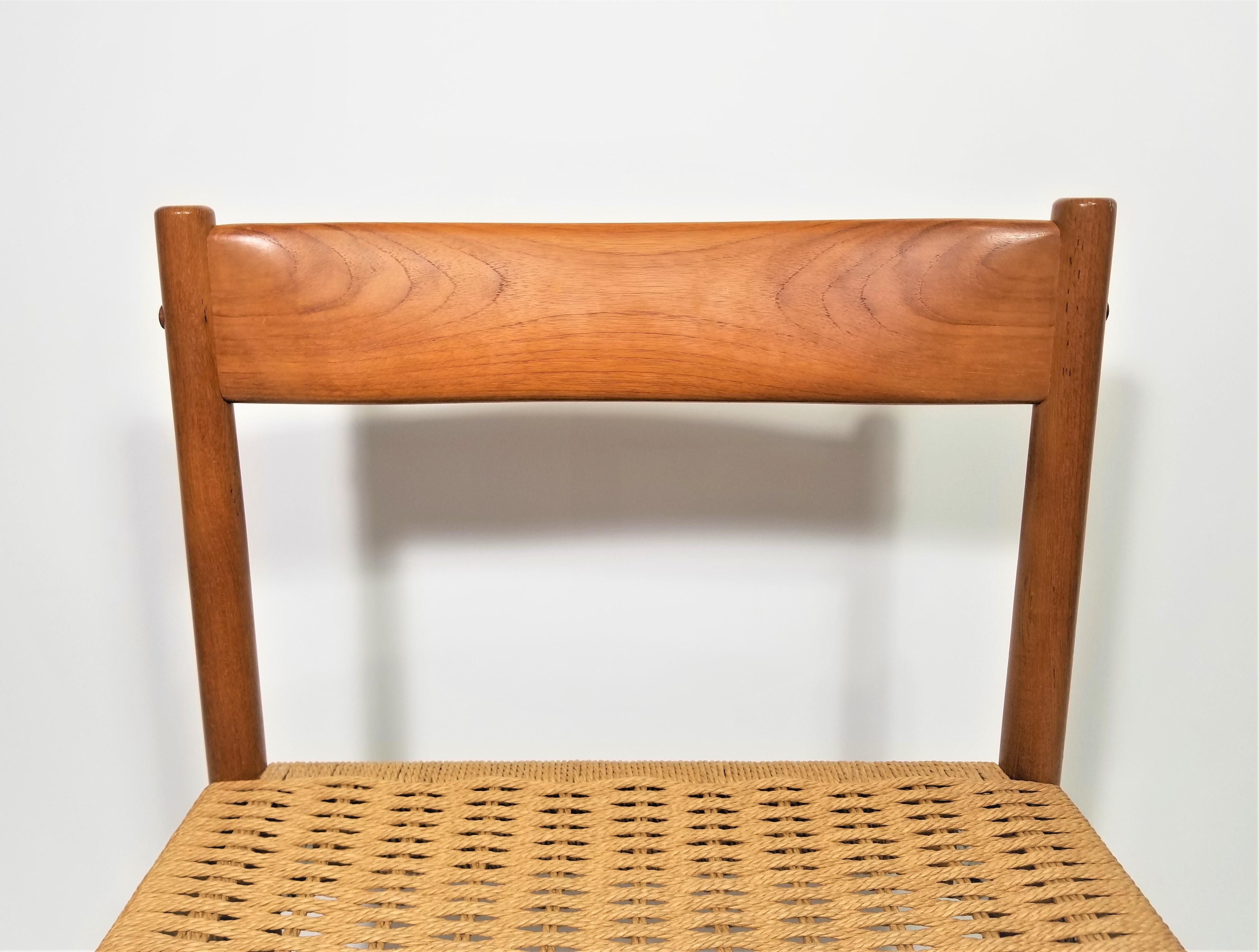 Poul Volther for Frem Rojle Danish Teak Woven Chair Midcentury 1960s  For Sale 4