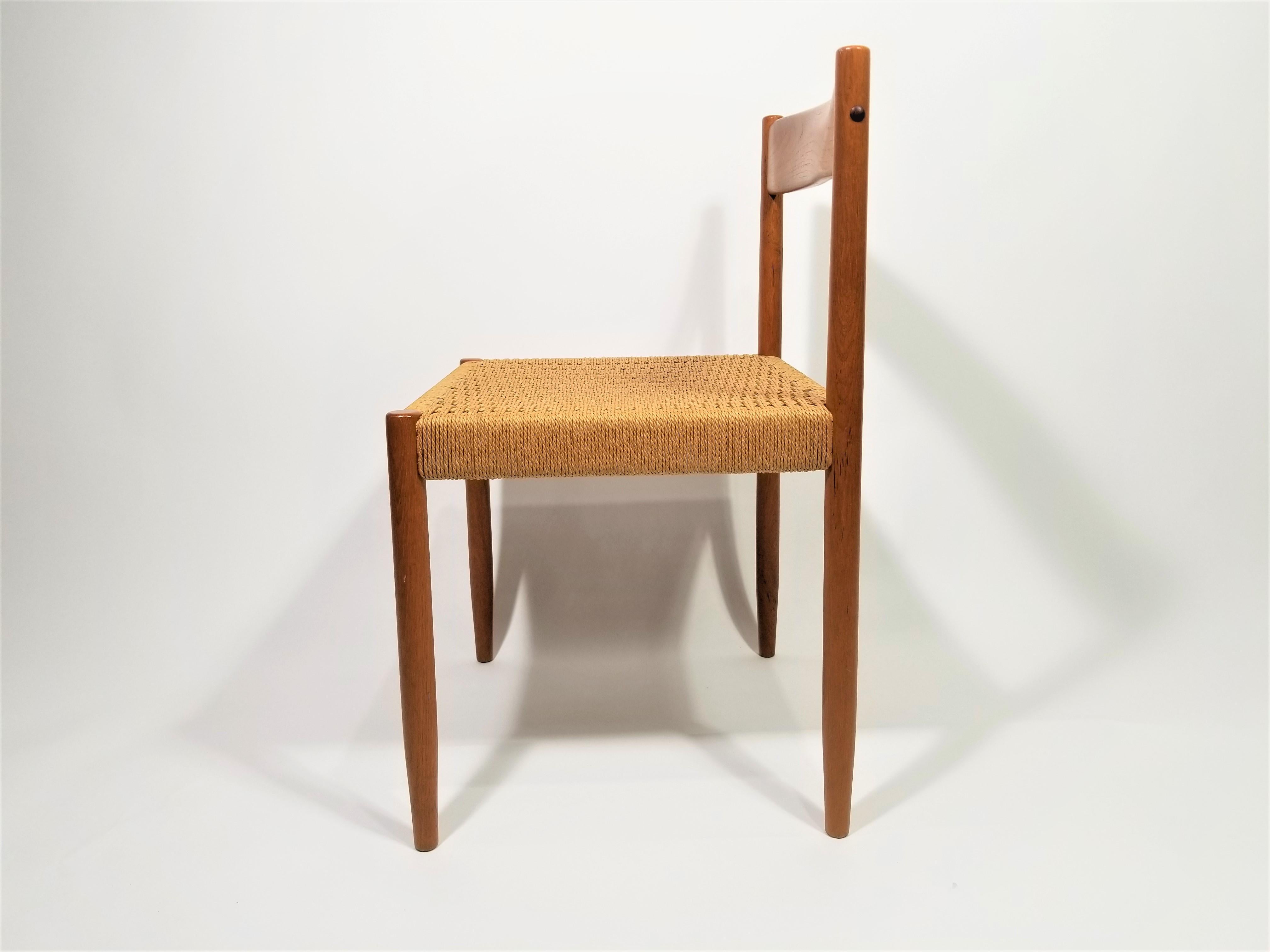 Poul Volther for Frem Rojle Danish Teak Woven Chair Midcentury 1960s  For Sale 5