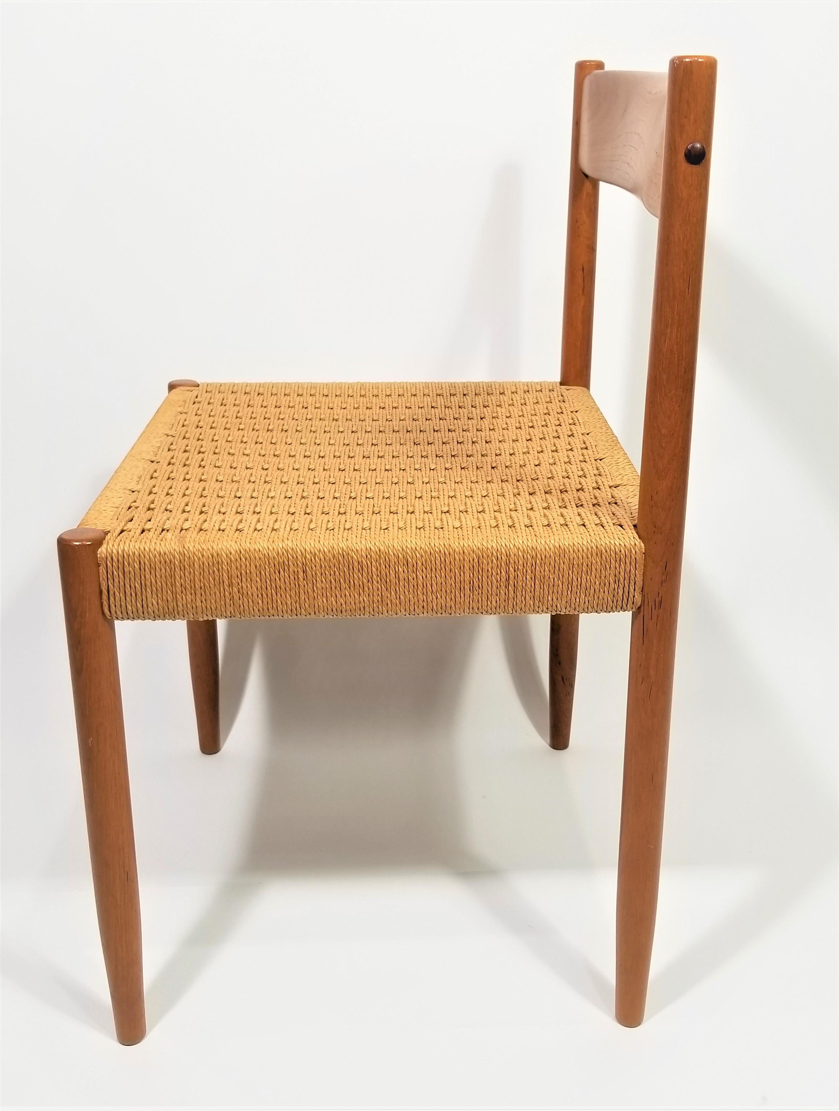 Poul Volther for Frem Rojle Danish Teak Woven Chair Midcentury 1960s  For Sale 6