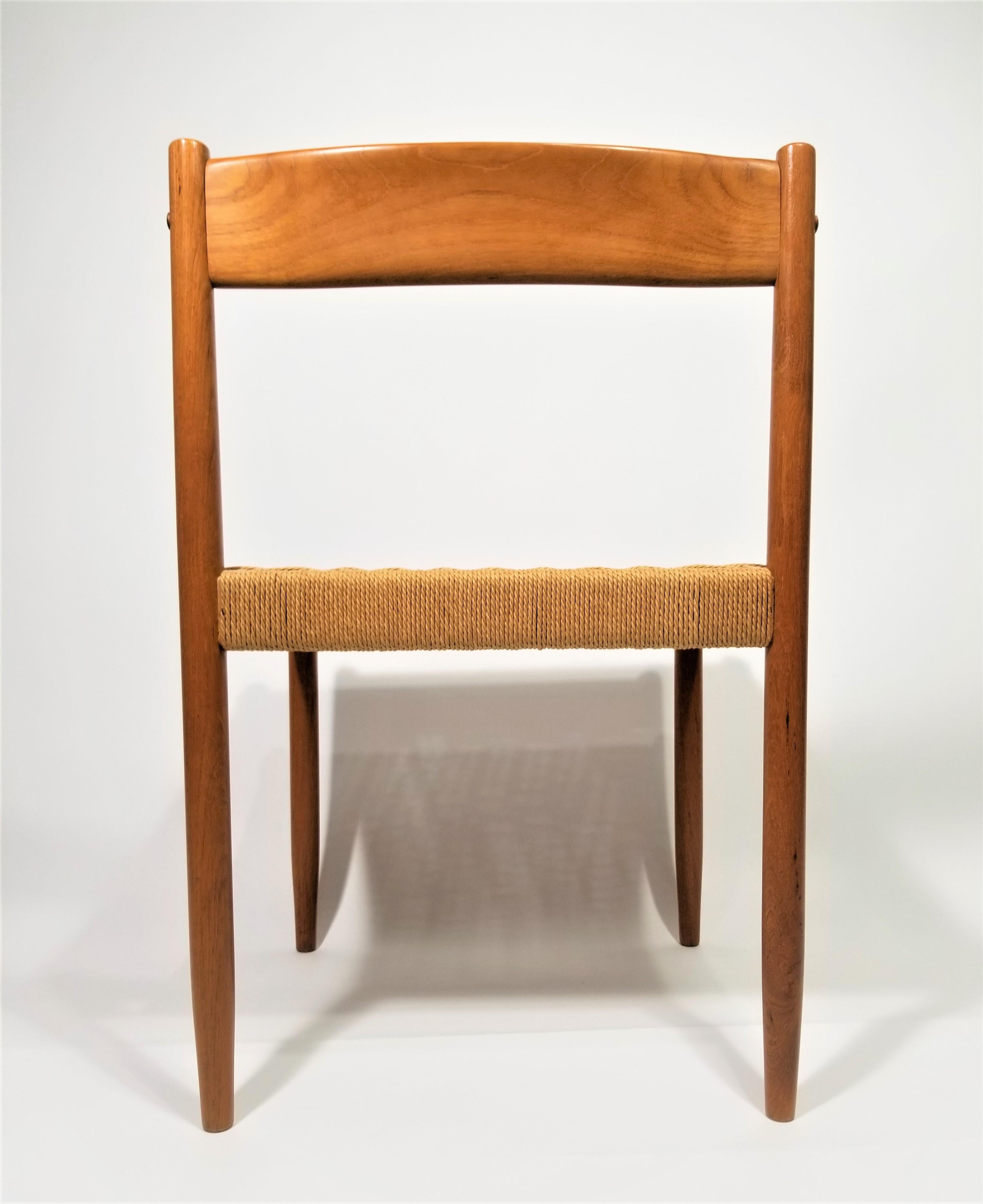 Poul Volther for Frem Rojle Danish Teak Woven Chair Midcentury 1960s  For Sale 7