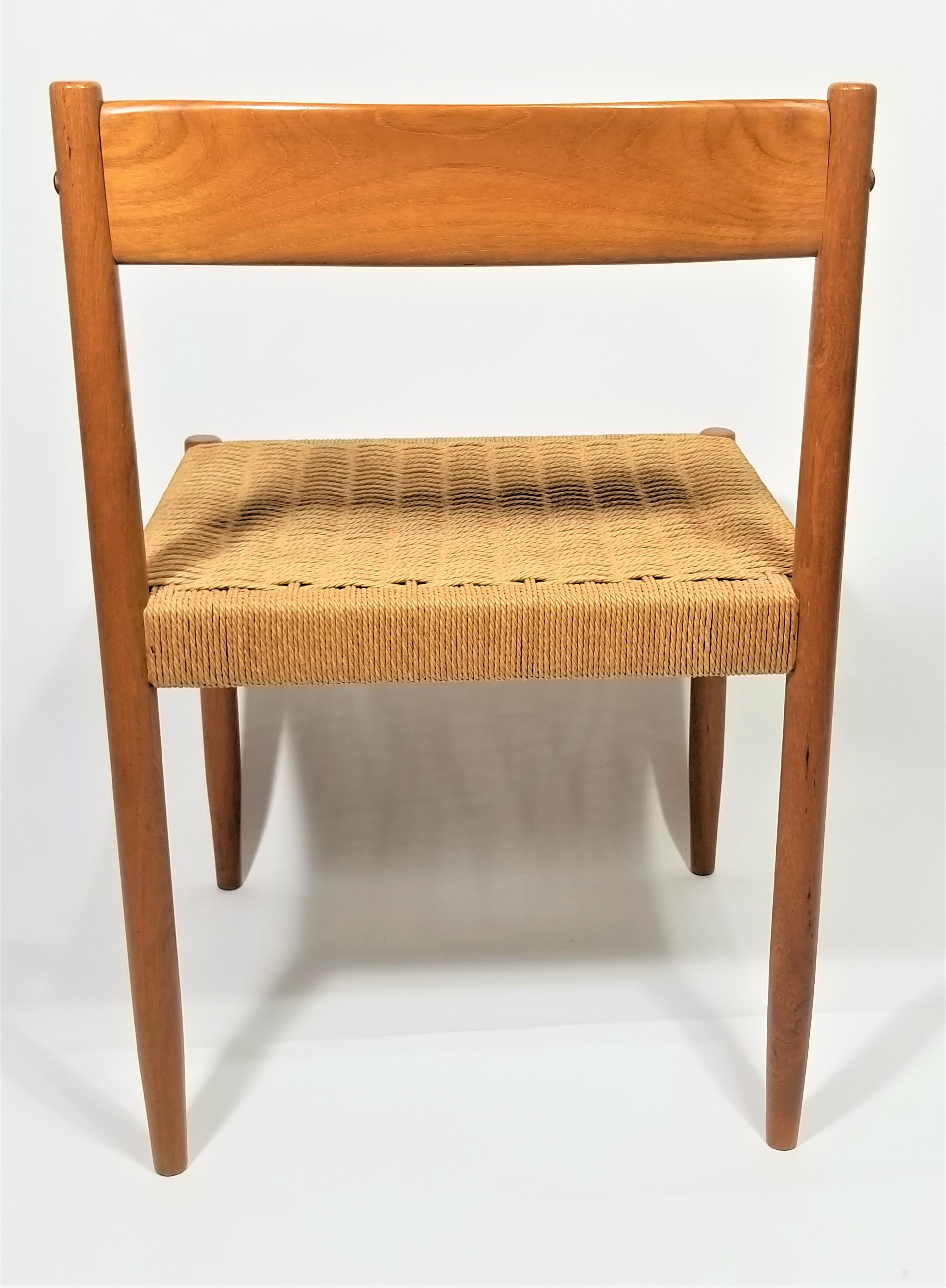 Poul Volther for Frem Rojle Danish Teak Woven Chair Midcentury 1960s  For Sale 8