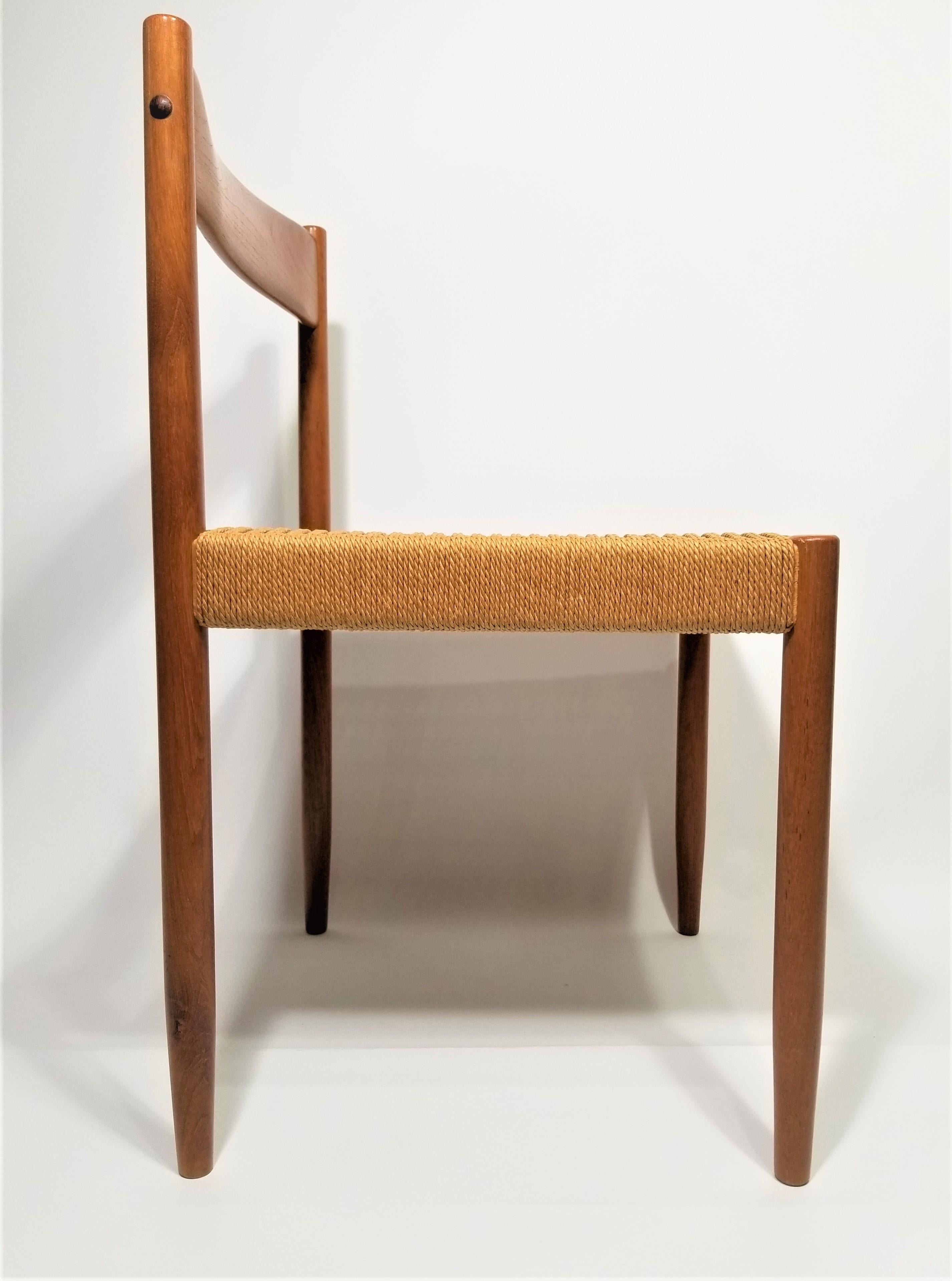 Poul Volther for Frem Rojle Danish Teak Woven Chair Midcentury 1960s  For Sale 9