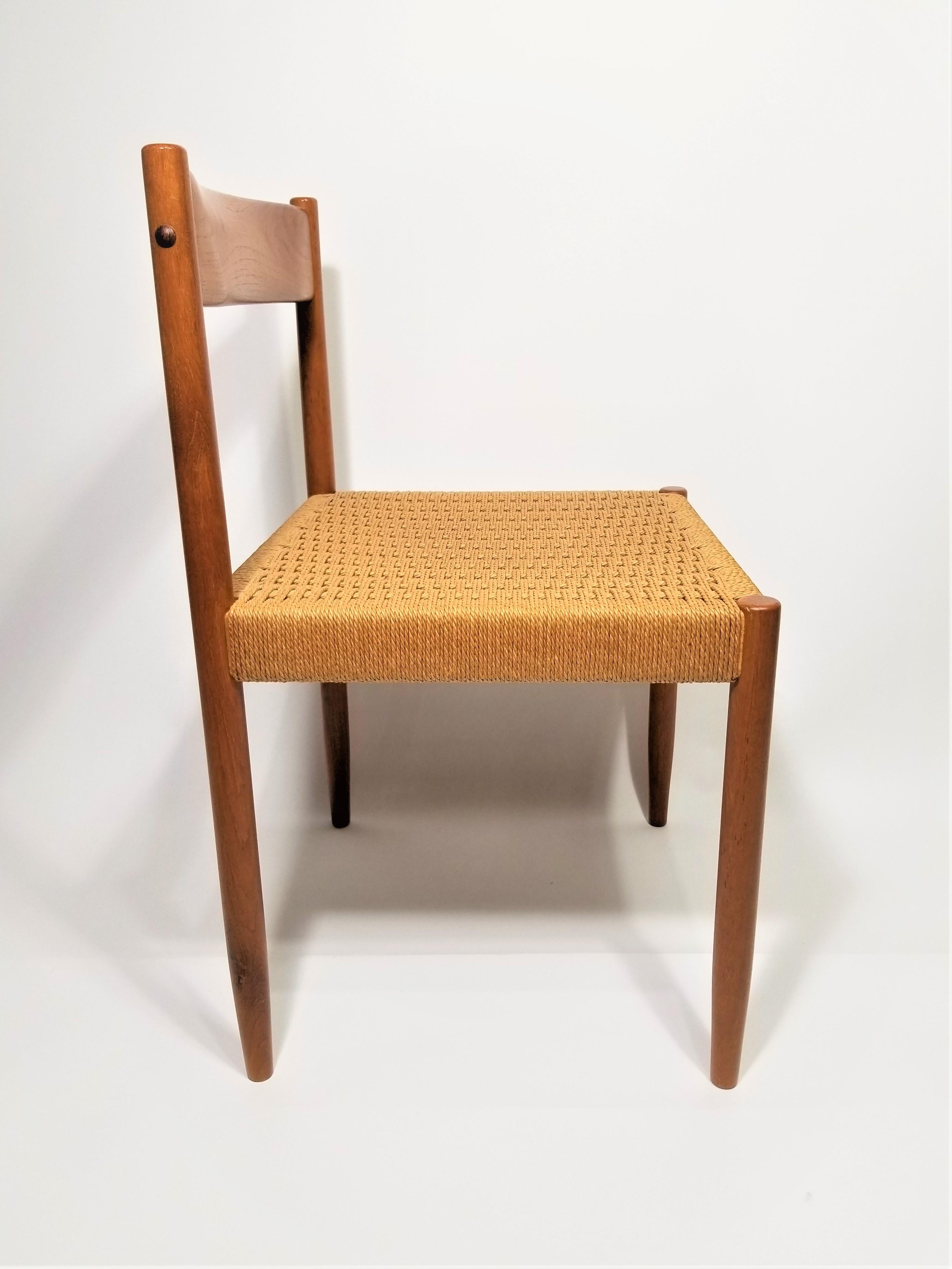 Poul Volther for Frem Rojle Danish Teak Woven Chair Midcentury 1960s  For Sale 10