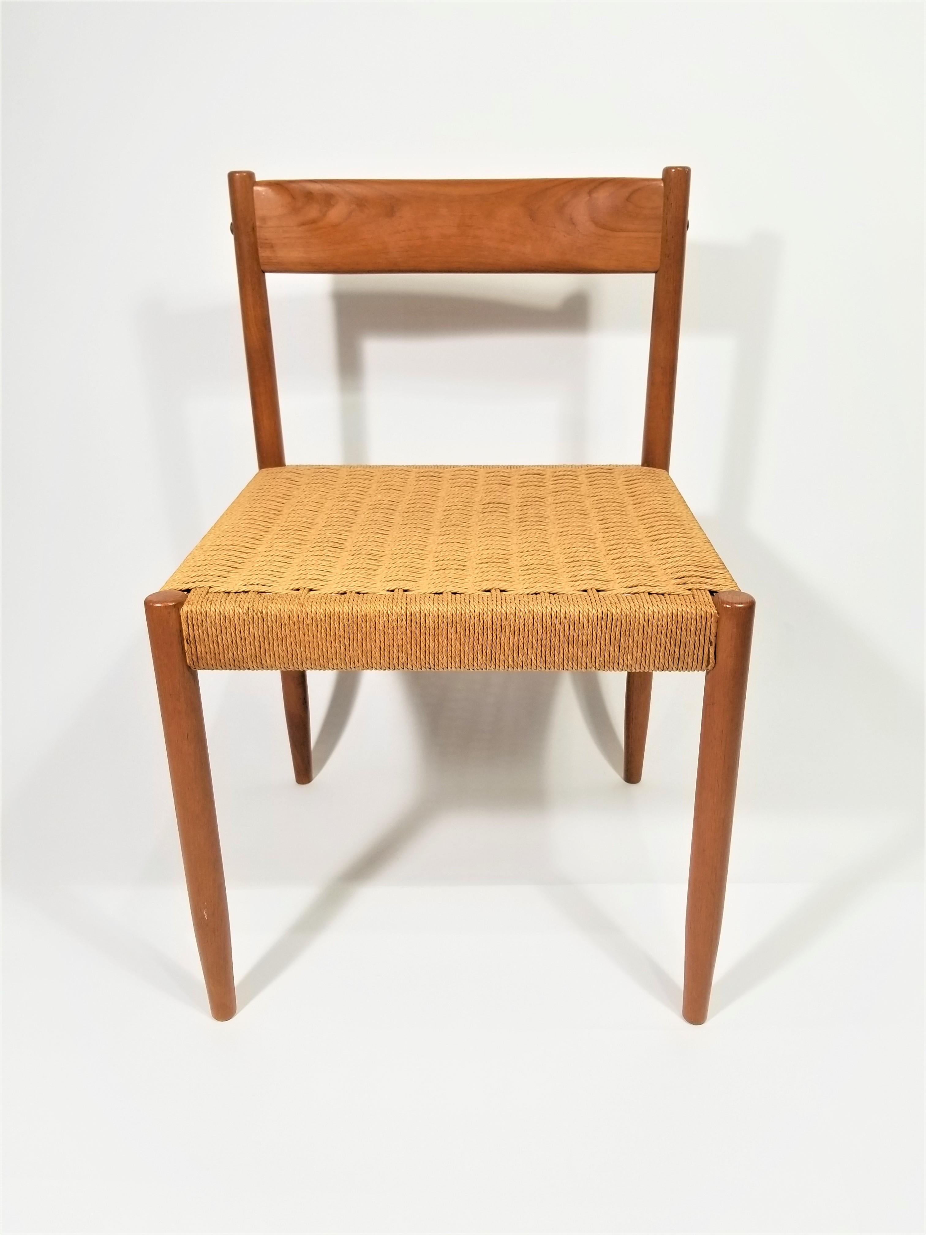 Poul Volther for Frem Rojle Danish Teak Woven Chair Midcentury 1960s  For Sale 14