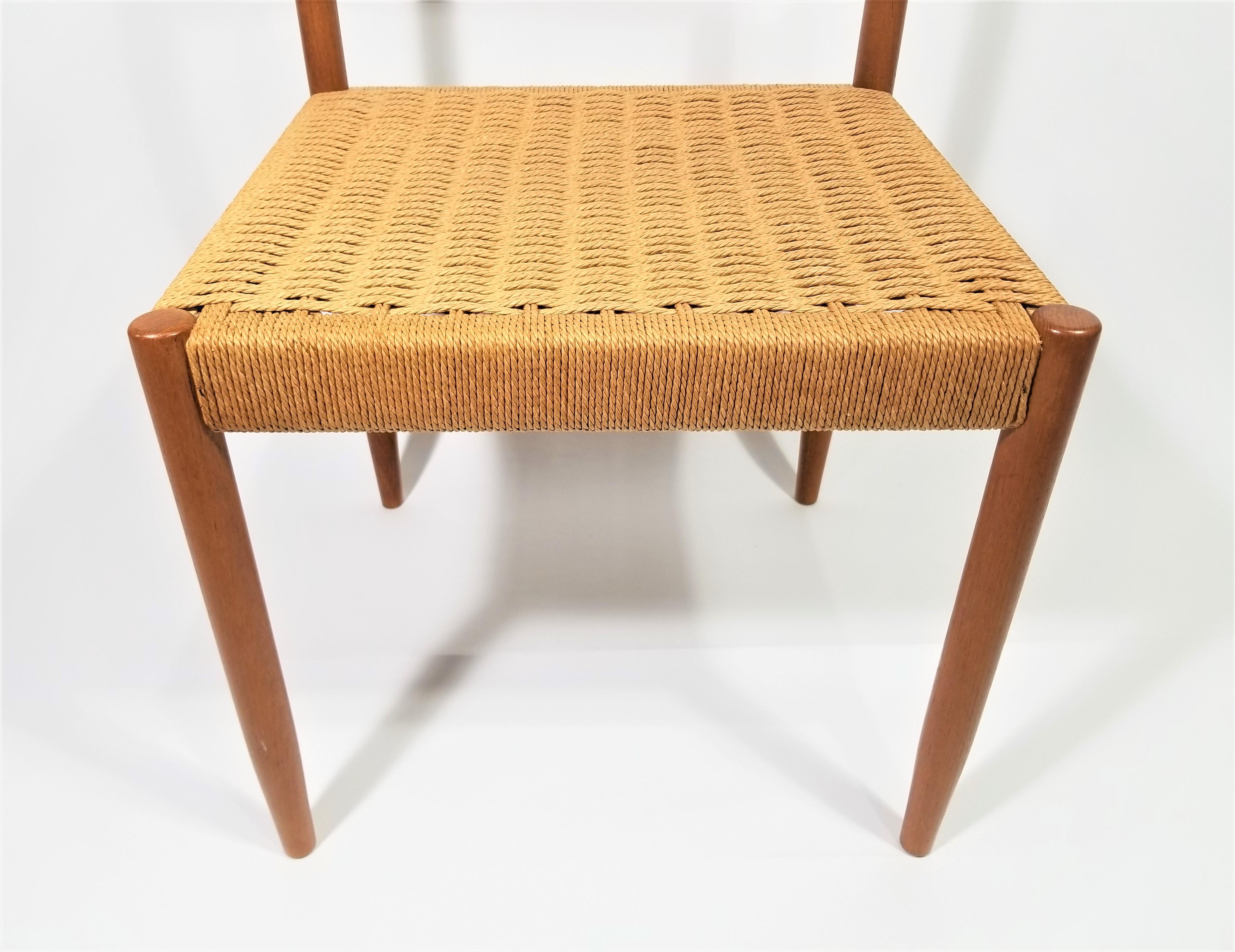 Poul Volther for Frem Rojle Danish Teak Woven Chair Midcentury 1960s  For Sale 2