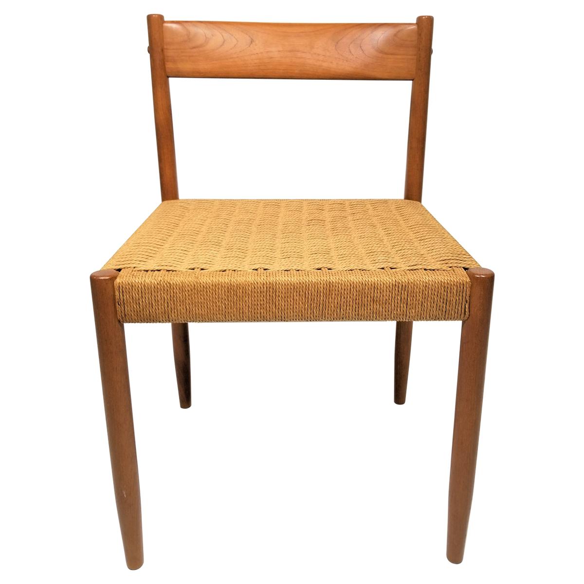 Poul Volther for Frem Rojle Danish Teak Woven Chair Midcentury 1960s  For Sale